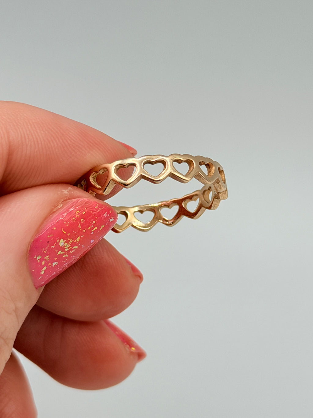 James Avery Solid 14K Yellow Gold Heart Band Ring Size 10