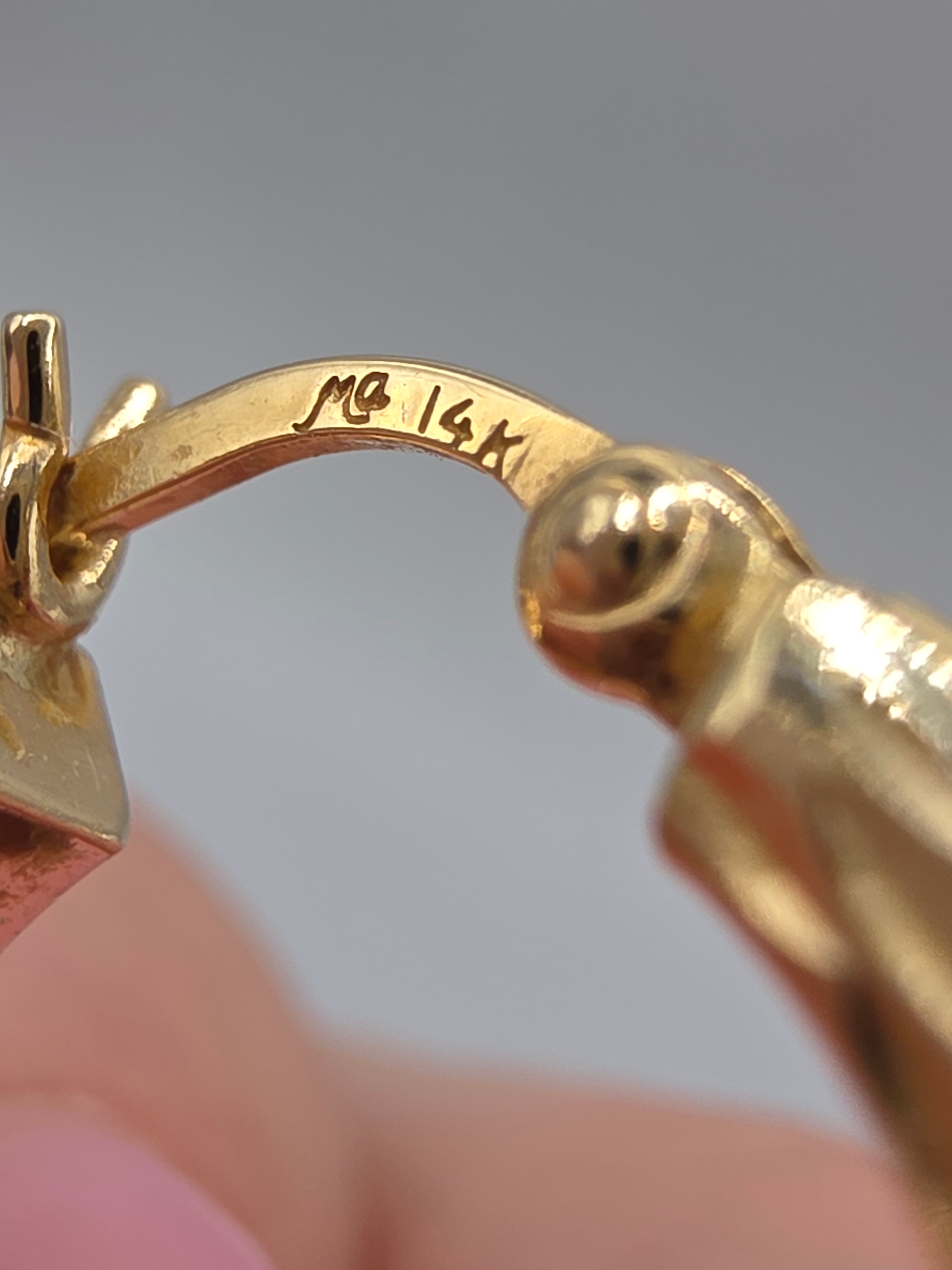 Michael Anthony Solid 14K Yellow Gold Diamond Cut Hoop Earrings Israel