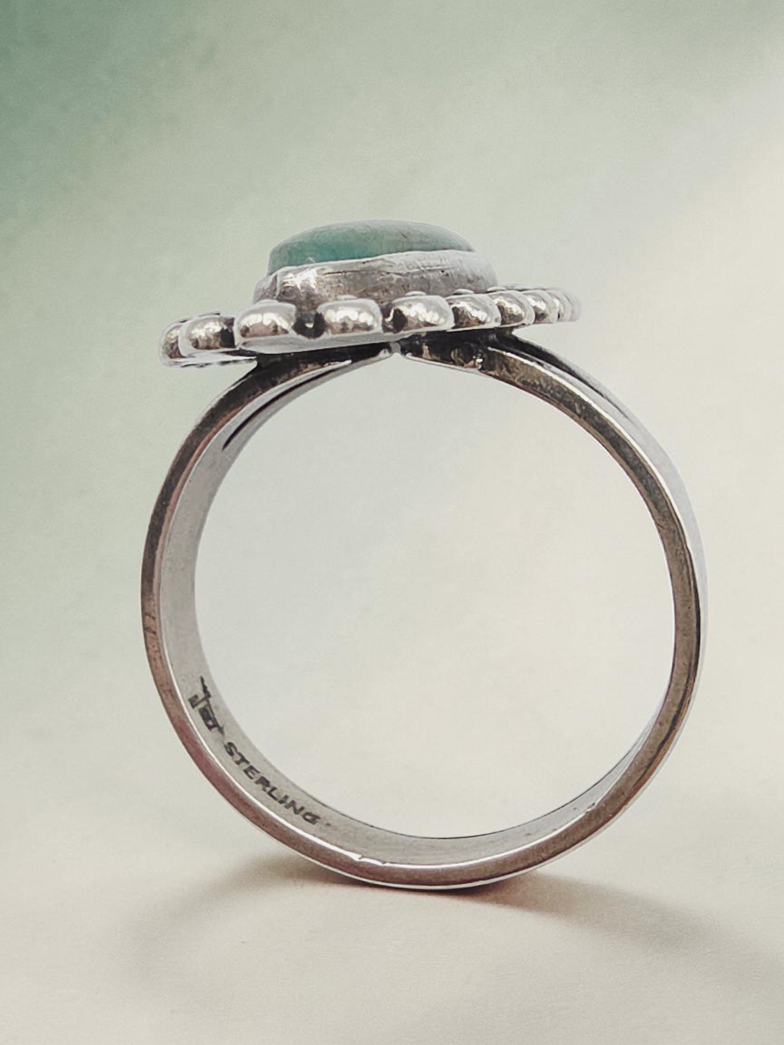 925 Sterling Silver Southwest Style Turquoise Ring - Size 7