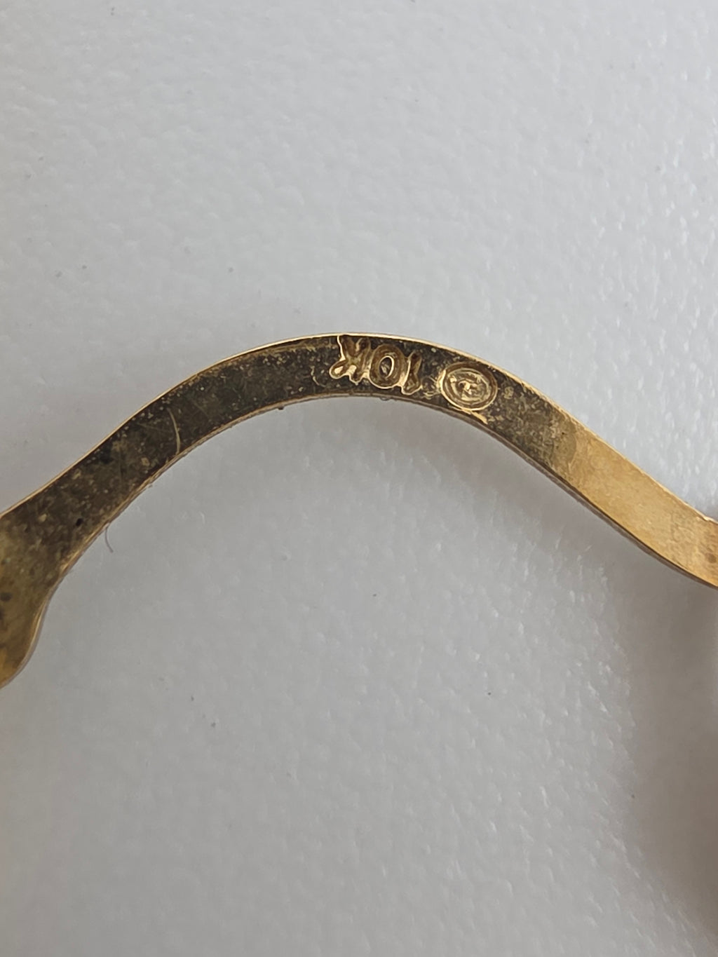 Vintage Solid 10K Yellow Gold Faceted Octagon Creole Hoop Earrings