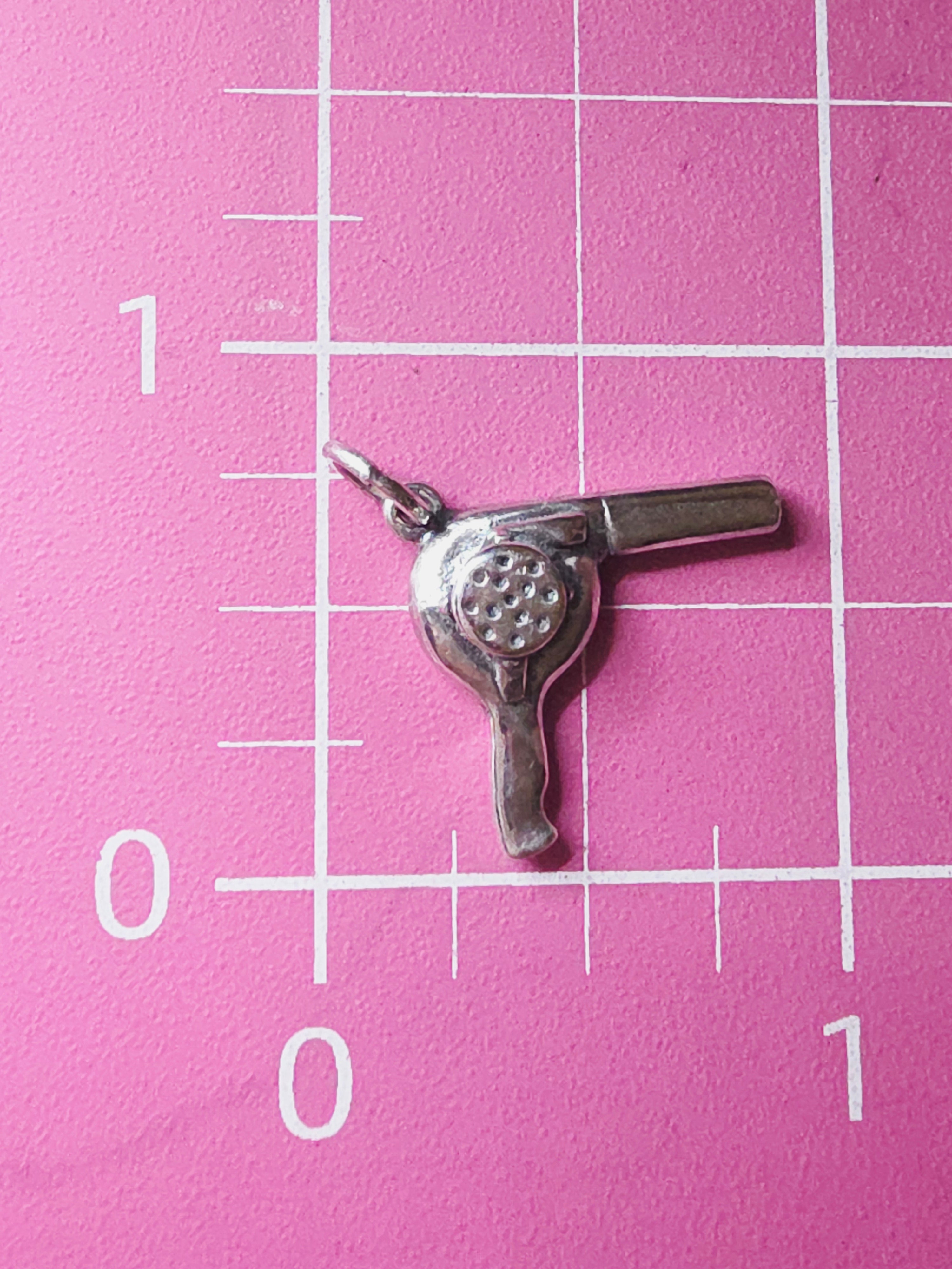 RETIRED James Avery Hair Blow Dryer 925 Sterling Silver Charm Pendant