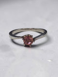 Sterling Silver Ring with Pink Gem Size 4.25