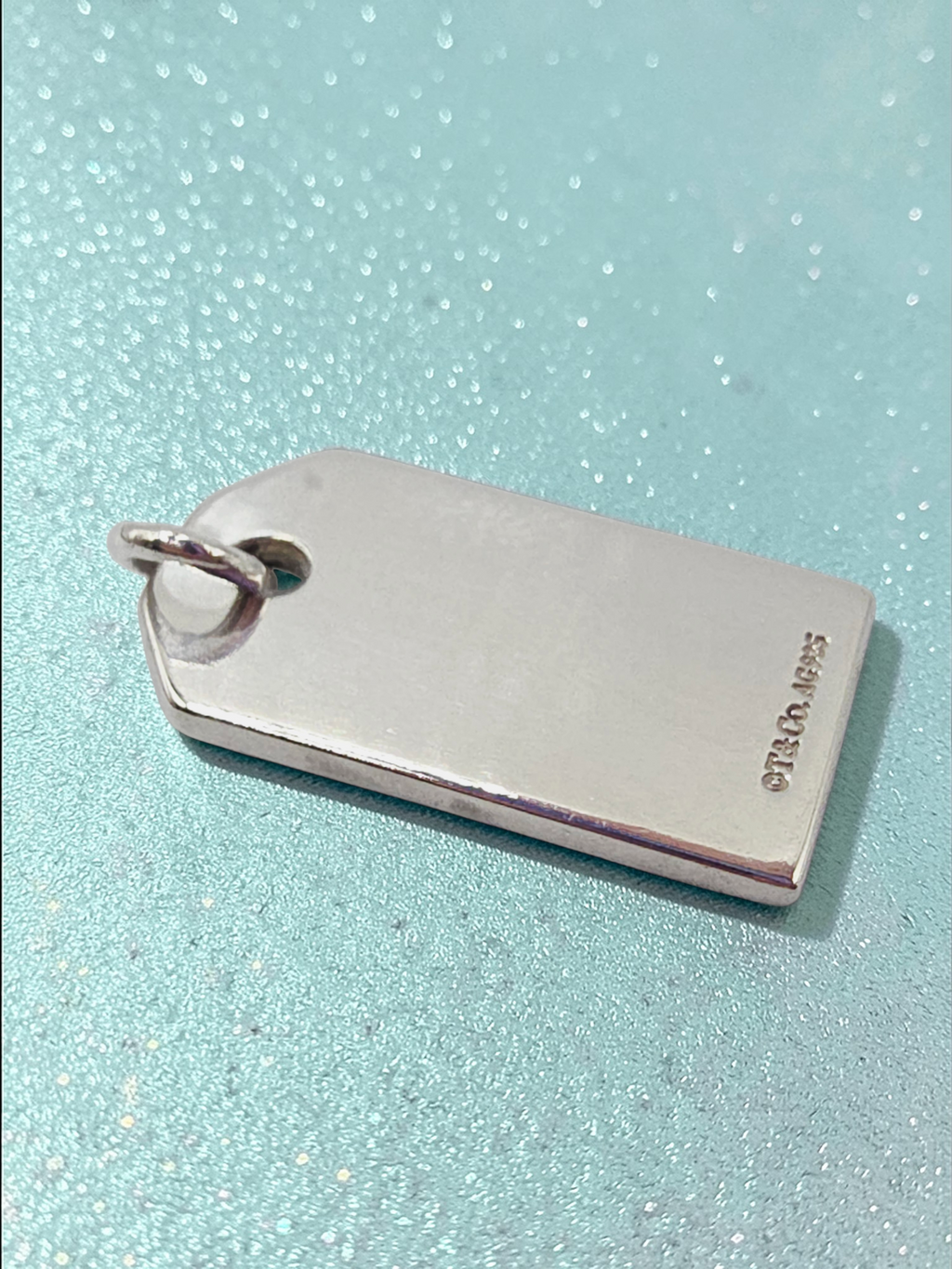 Tiffany & Co 925 Sterling Silver Engraveable Tag Charm Pendant - RARE