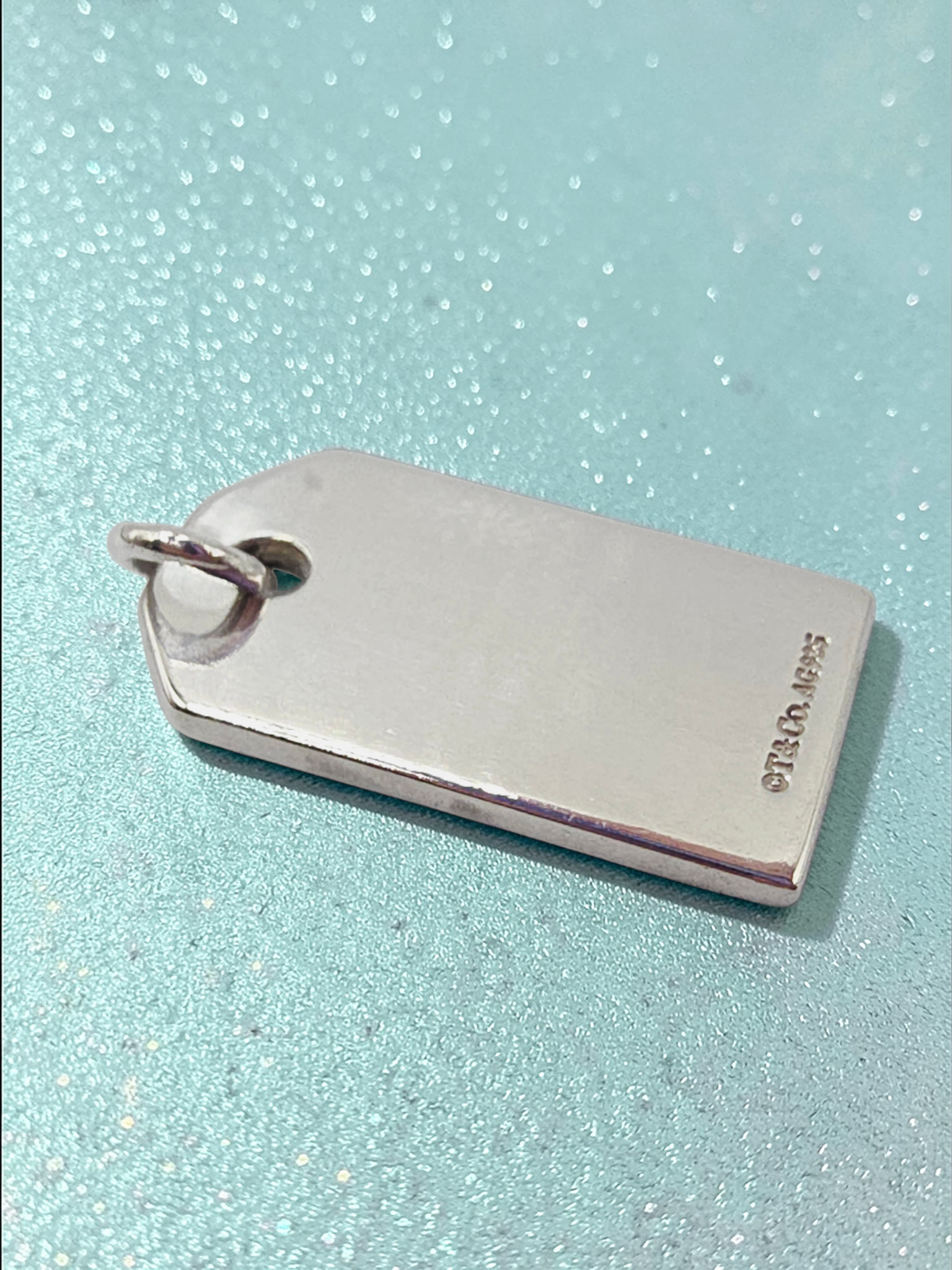 Tiffany & Co 925 Sterling Silver Engraveable Tag Charm Pendant - RARE