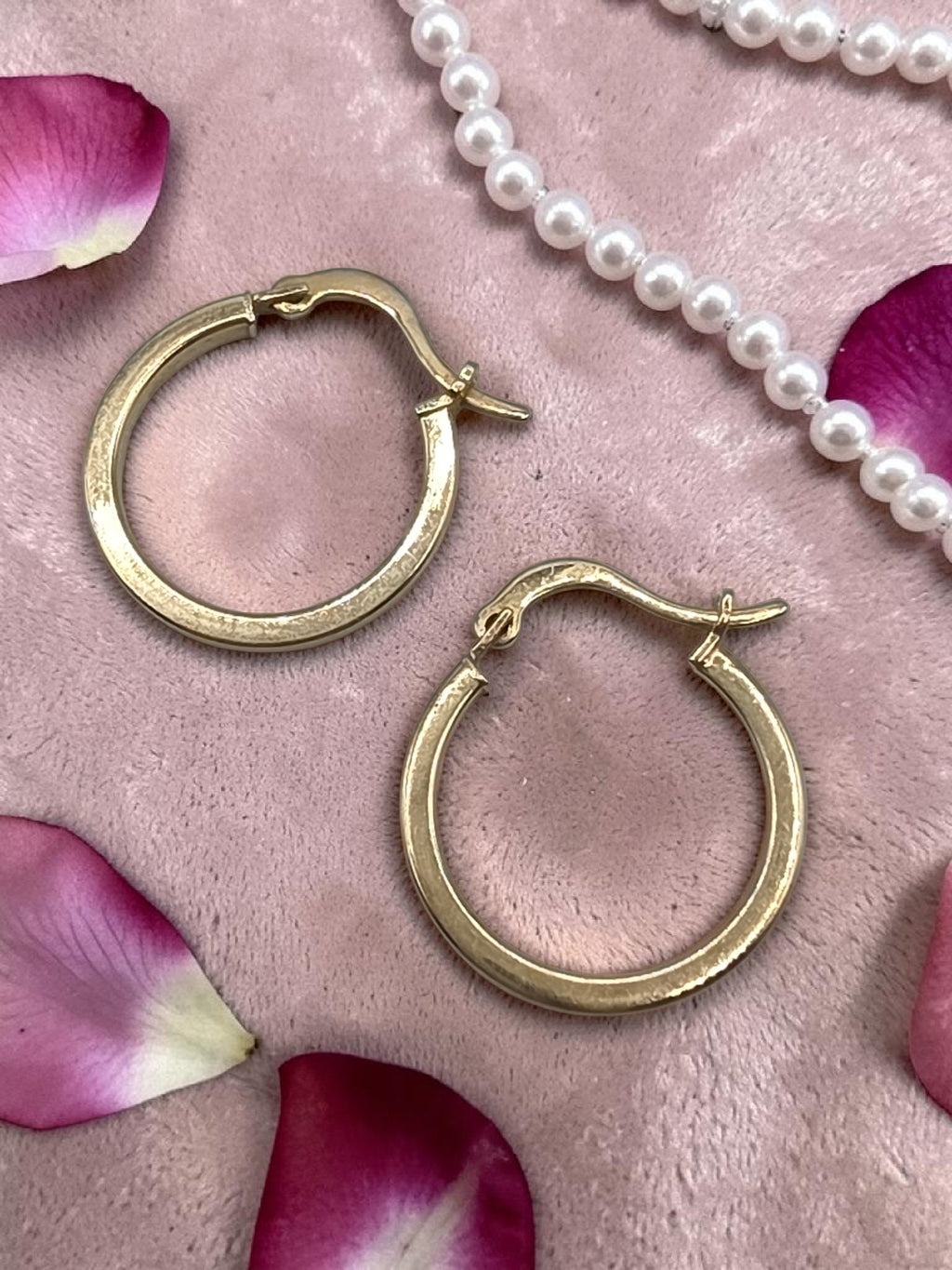 Michael Anthony Solid 10K Yellow Gold Square Tube Hoop Earrings 0.5 Inch