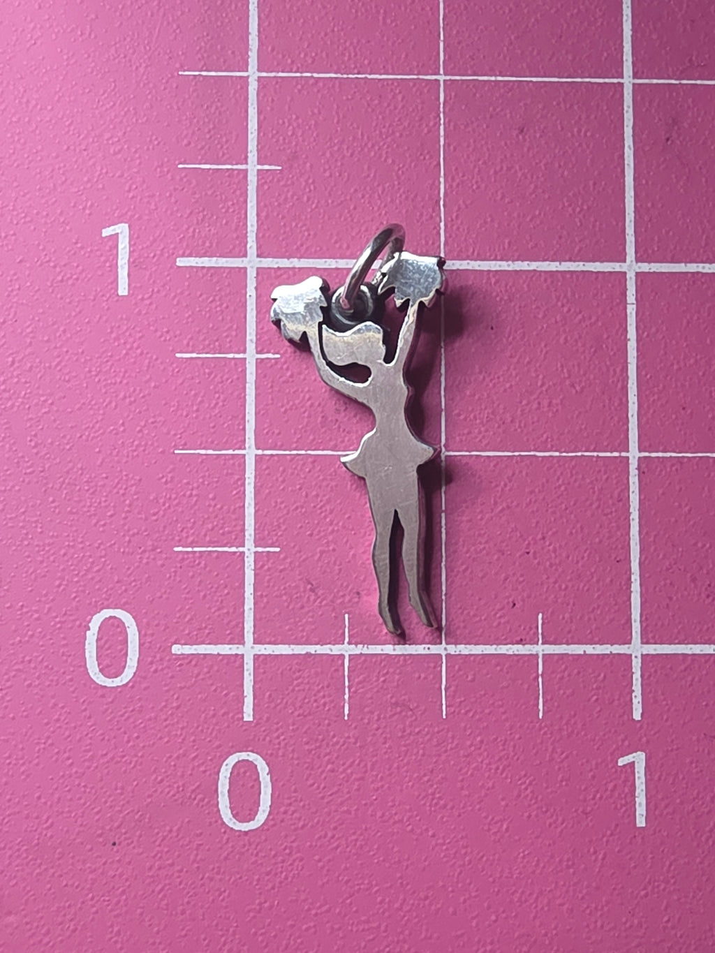 Retired James Avery Pom Pom Cheerleader 925 Sterling Silver Charm Pendant