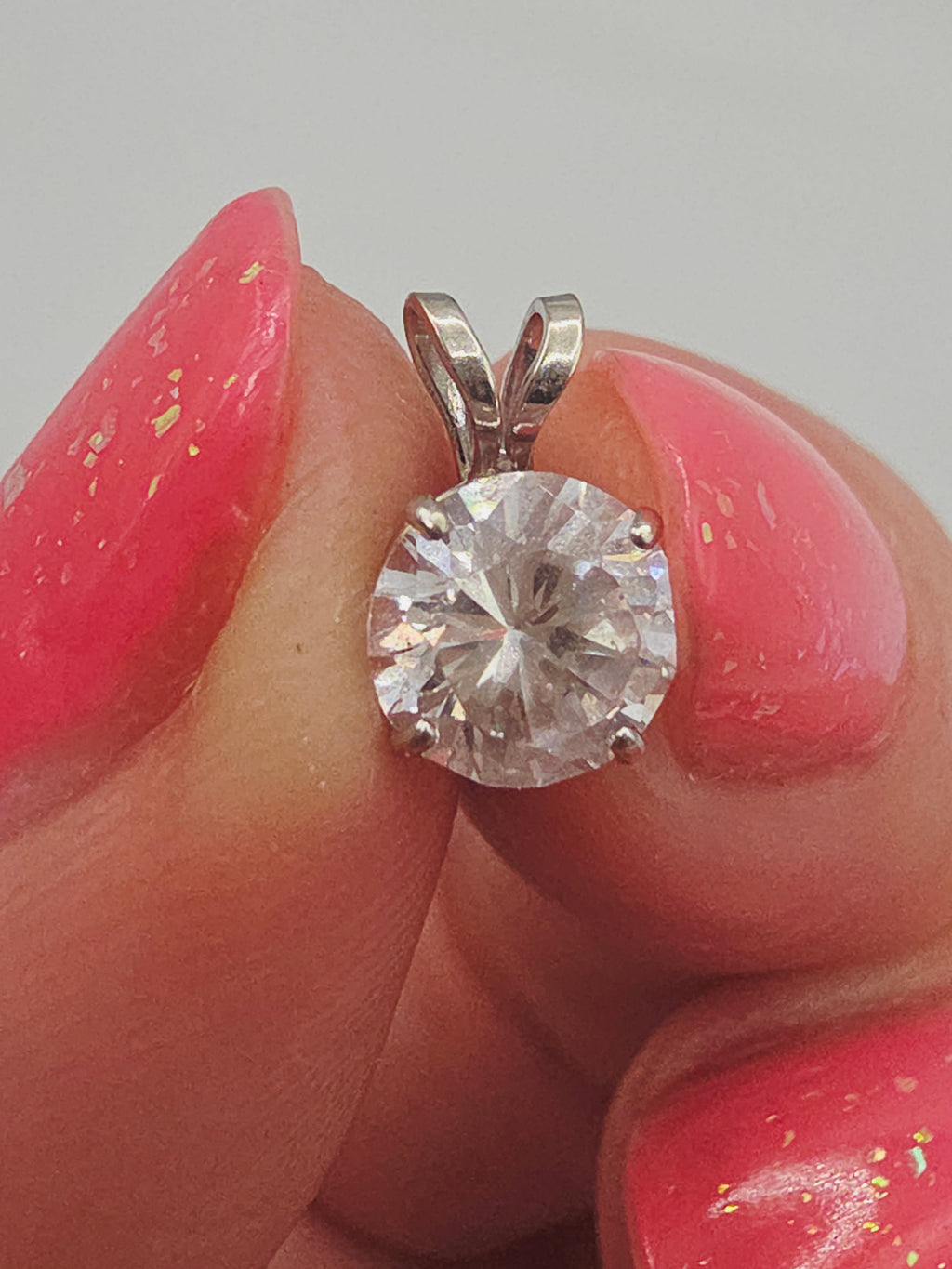 Solid 10K White Gold CZ Necklace Pendant - JCM Jacmel Jewelry Inc.