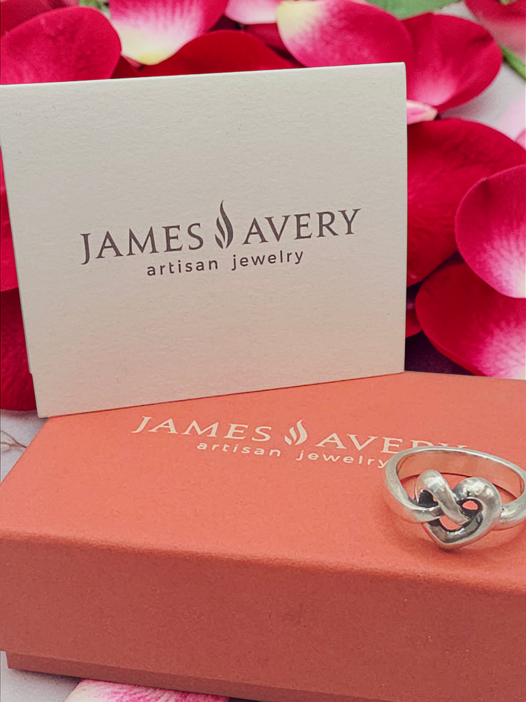 James Avery 925 Sterling Silver Heart Knot Ring - Size 6.25