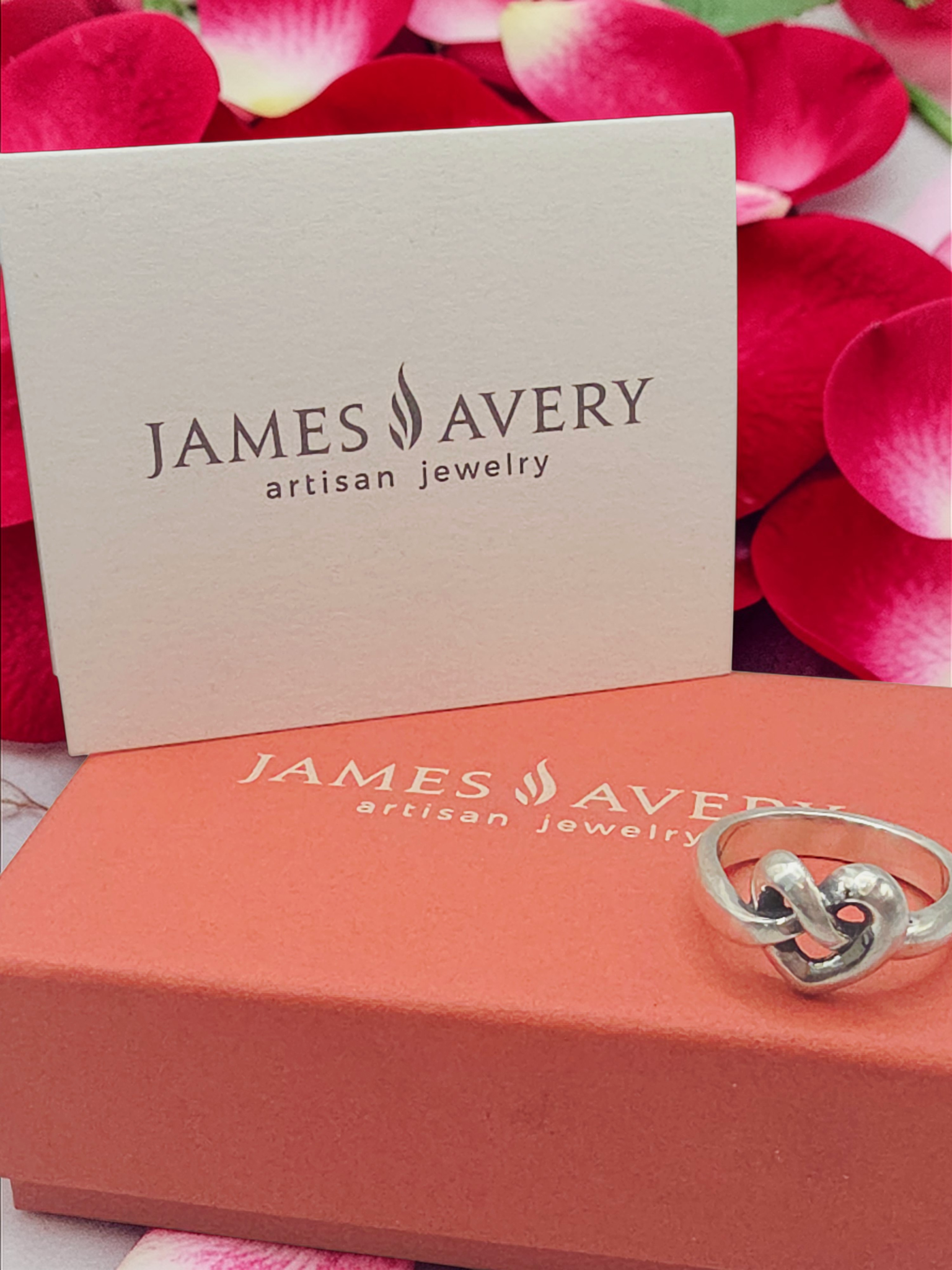 James Avery 925 Sterling Silver Heart Knot Ring - Size 6.25