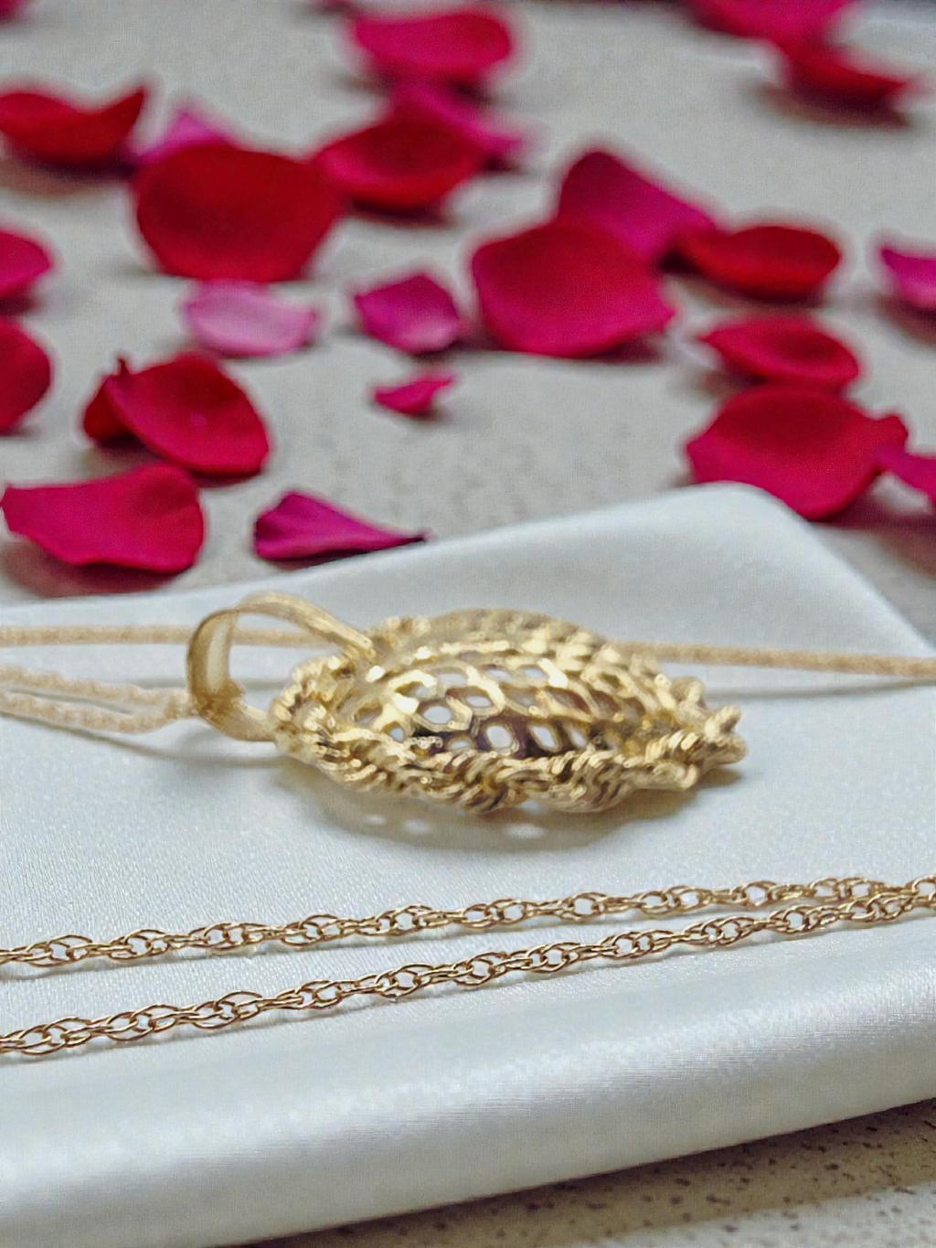 Michael Anthony Solid 14K Gold Filigree Heart Pendant Necklace - 18 Inches