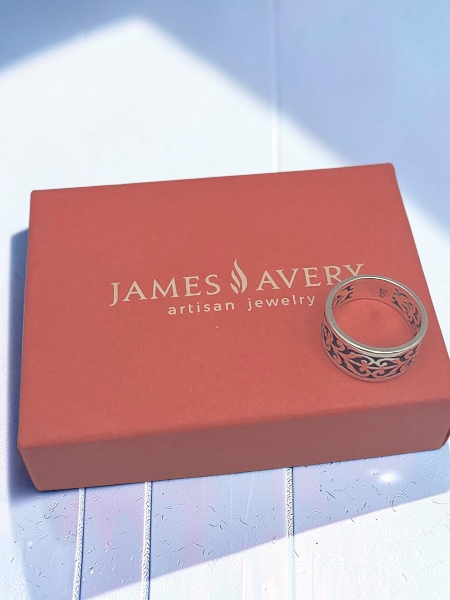 RETIRED James Avery Adorned Open Scrollwork Sterling Silver Ring Size 6