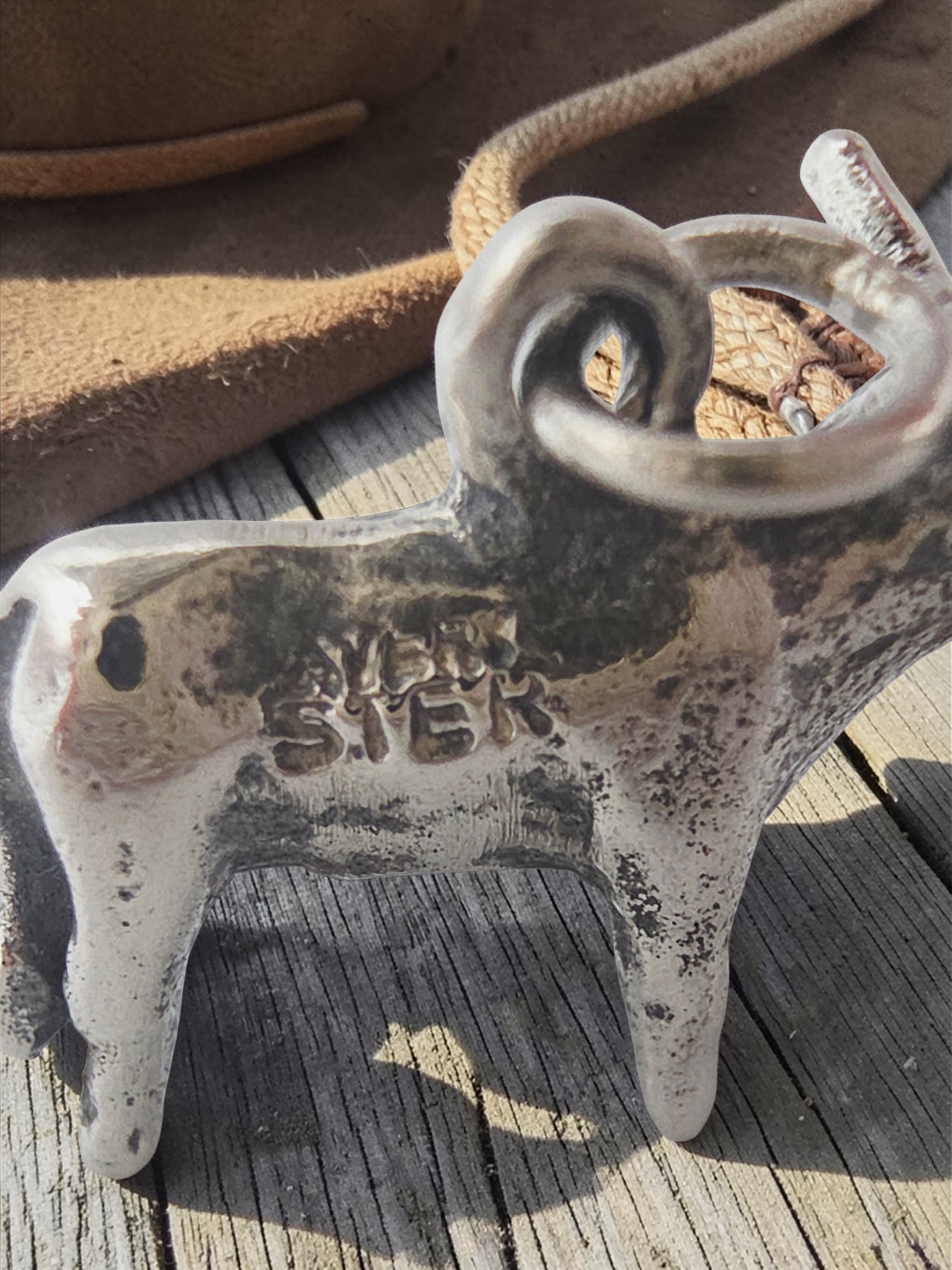 RETIRED James Avery 3D Texas Longhorn Bull Cow Sterling Silver Charm Pendant HTF