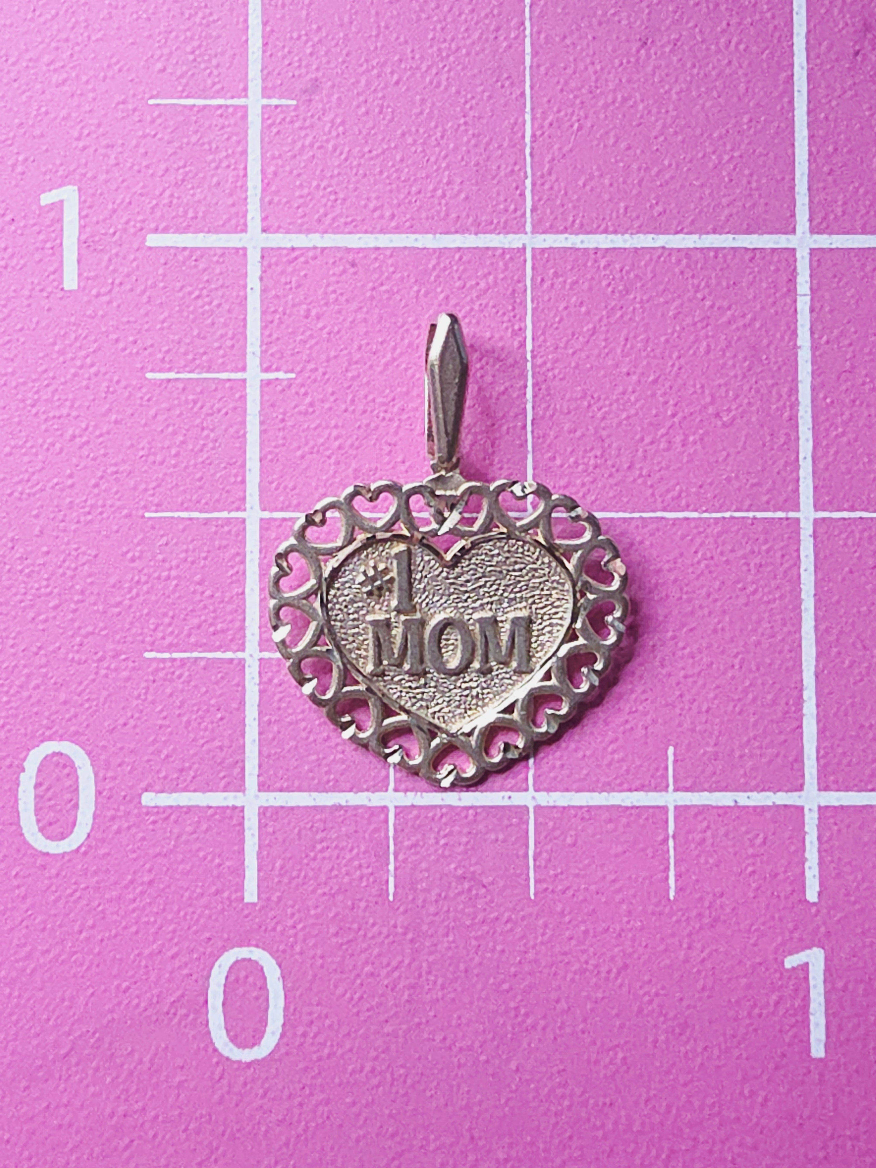 Michael Anthony Solid 14K Yellow Gold #1 Mom Mothers Day Heart Pendant