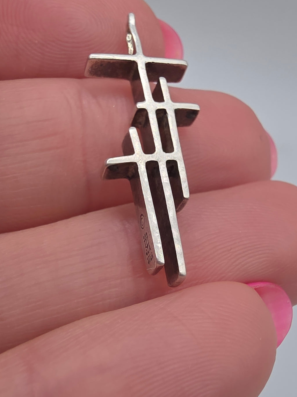 RETIRED James Avery Sterling Silver Crosses of Calvary Three Cross Pendant