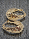 Select Jewelry Inc. Solid 14K Yellow Gold Diamond-Cut Hoop Earrings