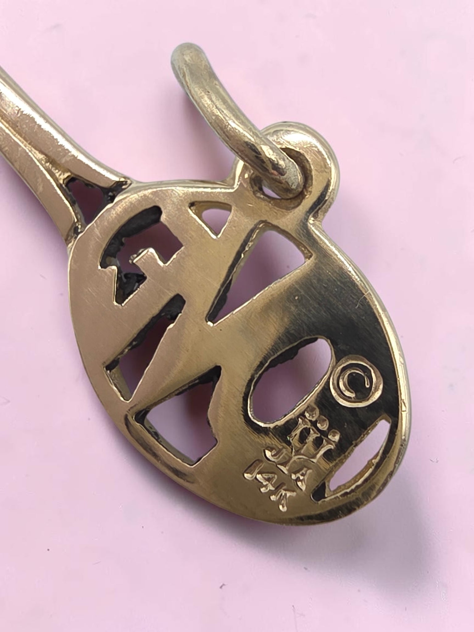 RETIRED James Avery 14K Gold Love Tennis Racket Sport Charm Pendant - HTF Rare