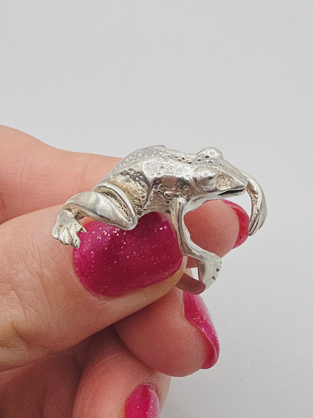 925 Sterling Silver Frog Wrap Ring 3D Figural Amphibian – Size 7