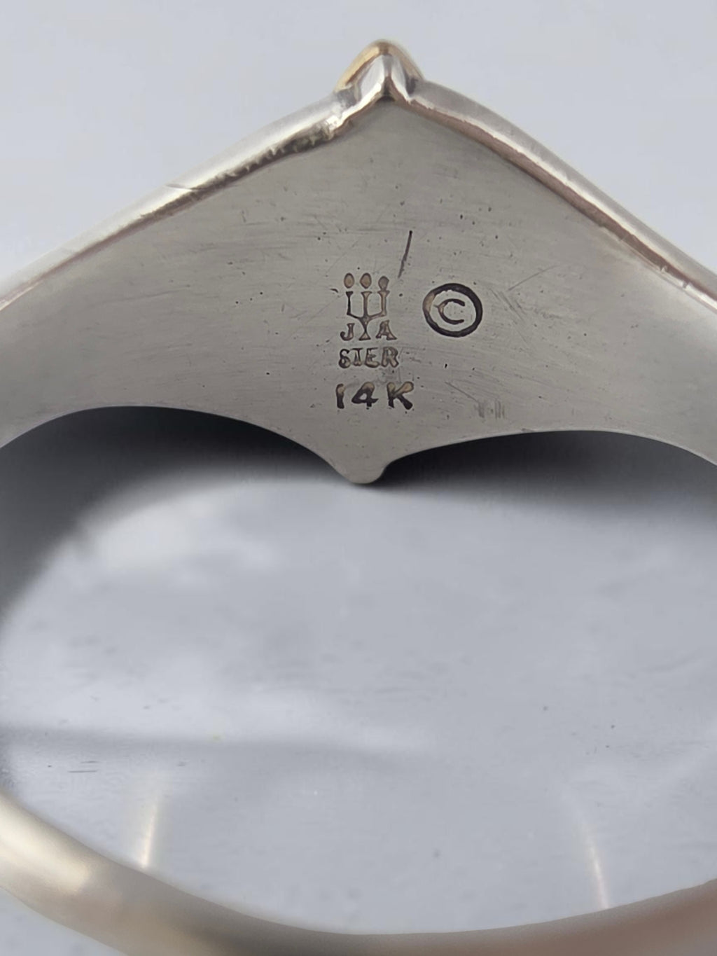RETIRED James Avery Solid 14K Gold Treble Clef Sterling Silver Music Ring Size 8