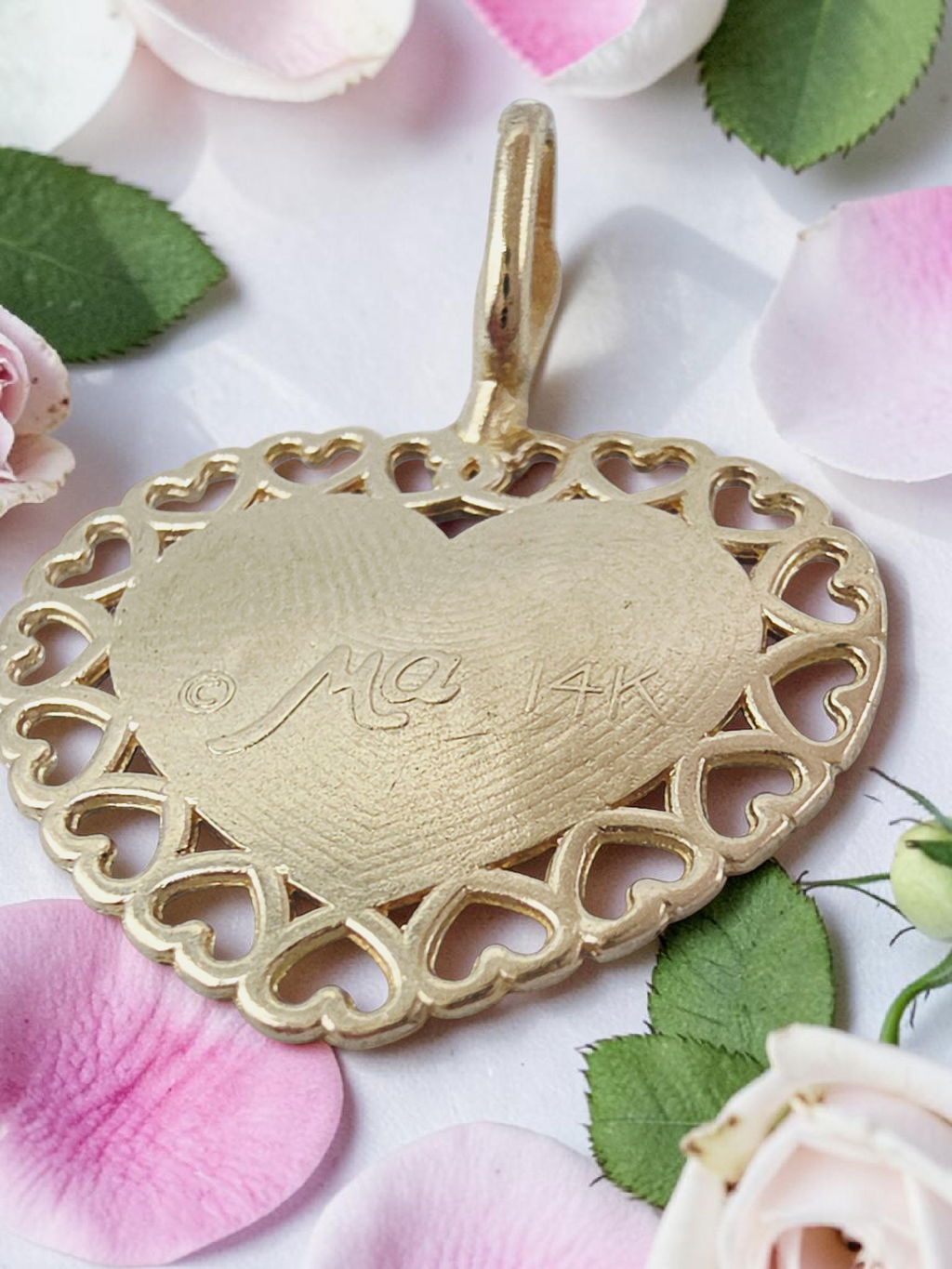 Michael Anthony Solid 14K Yellow Gold #1 Mom Mothers Day Heart Pendant