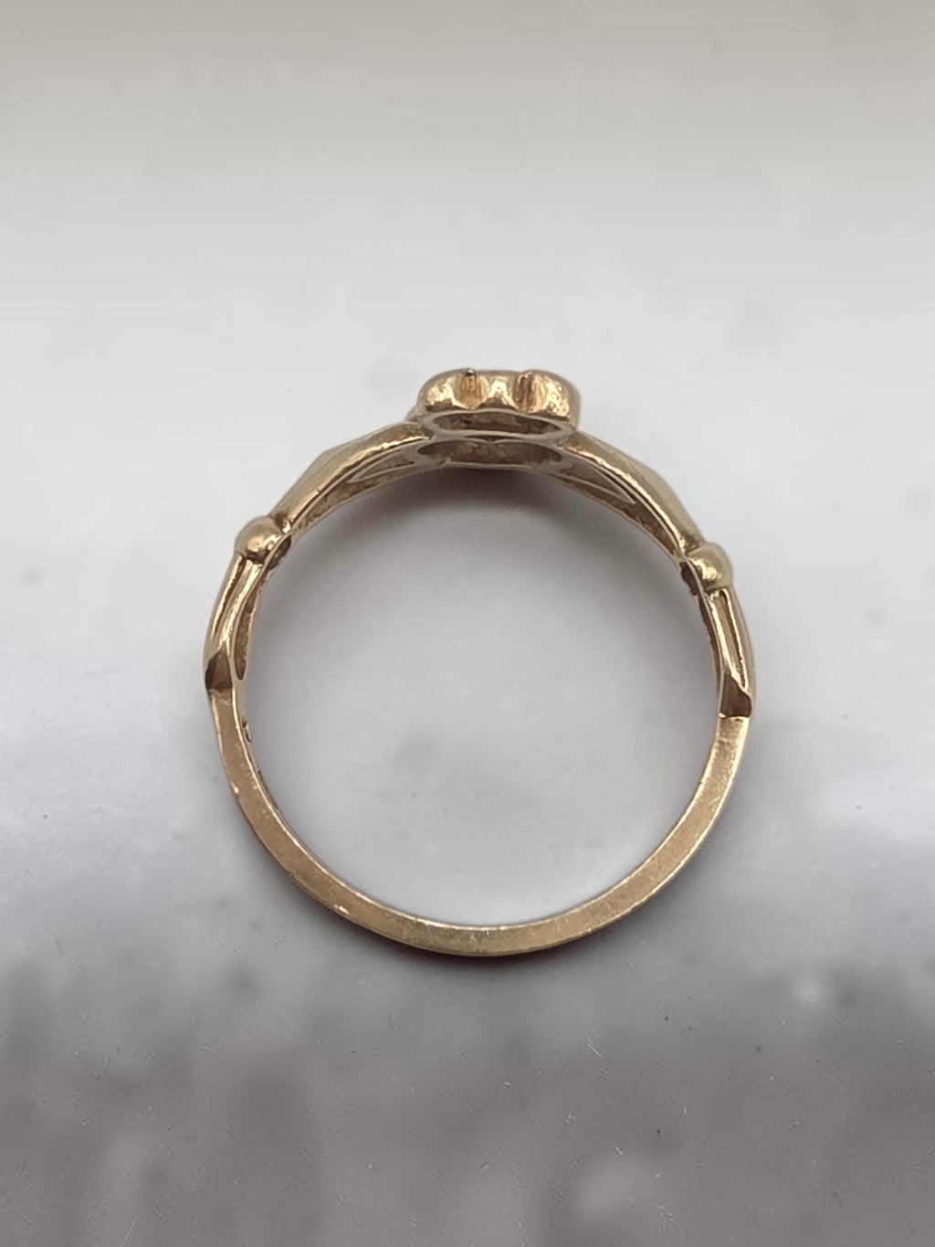 Vintage Michael Anthony Solid 14K Yellow Gold Crown Heart Claddagh Ring - Size 7