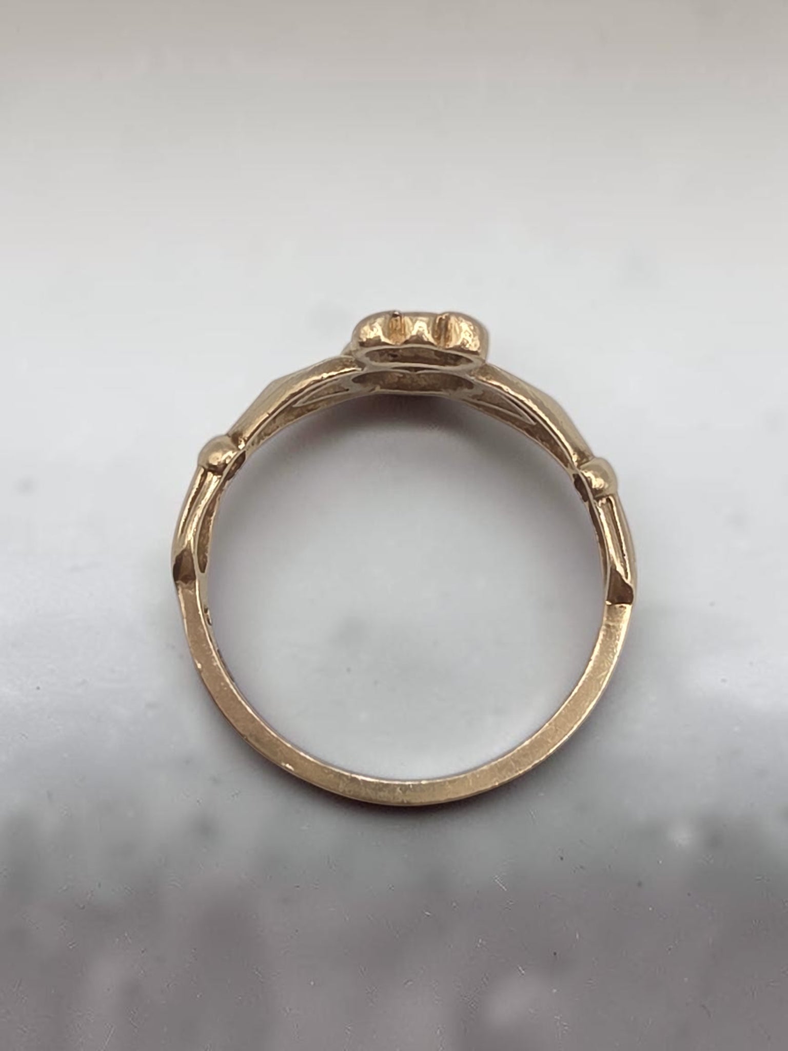 Vintage Michael Anthony Solid 14K Yellow Gold Crown Heart Claddagh Ring - Size 7