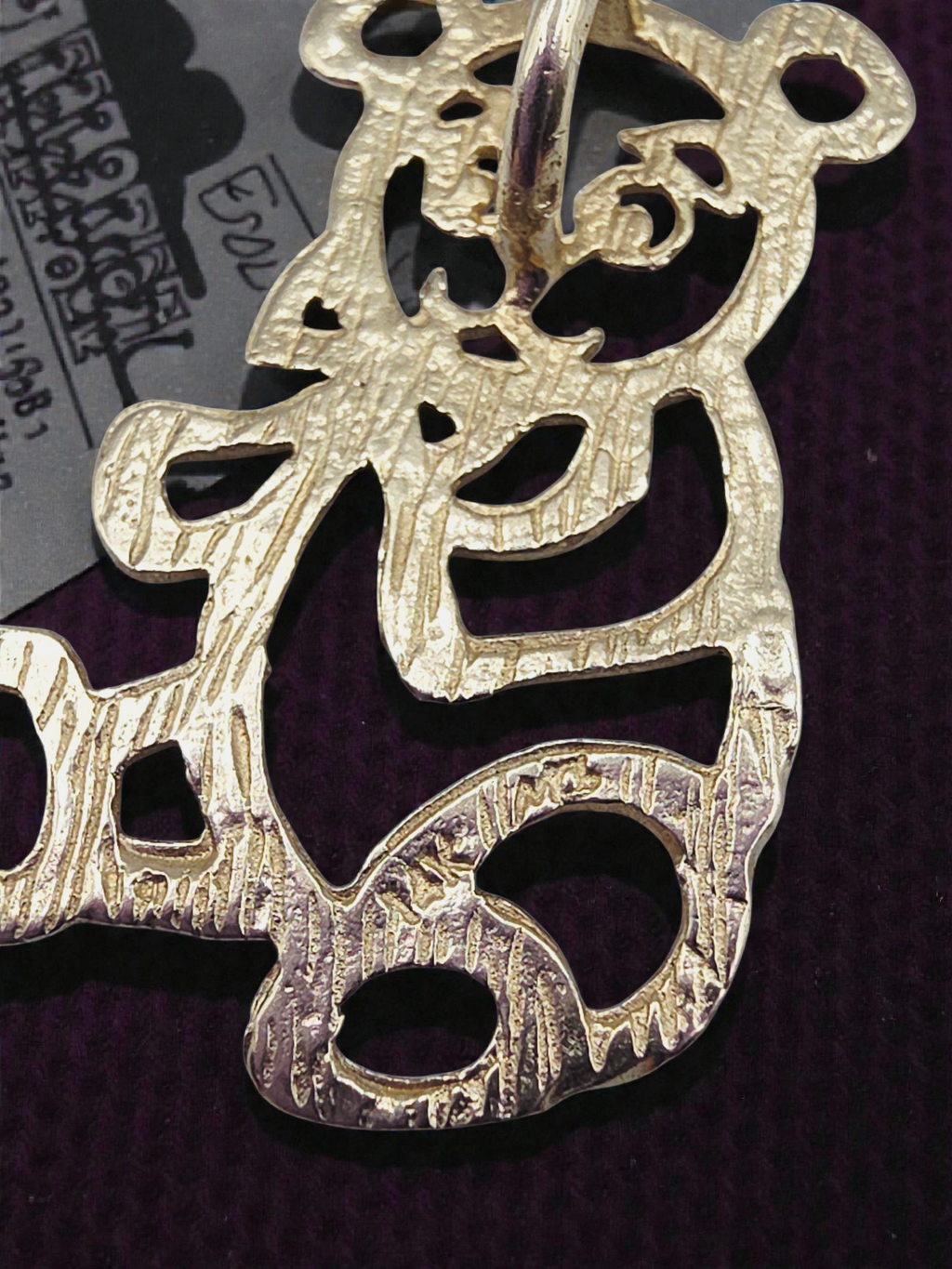 Michael Anthony Solid 14K Yellow Gold Teddy Bear Panda Necklace Pendant