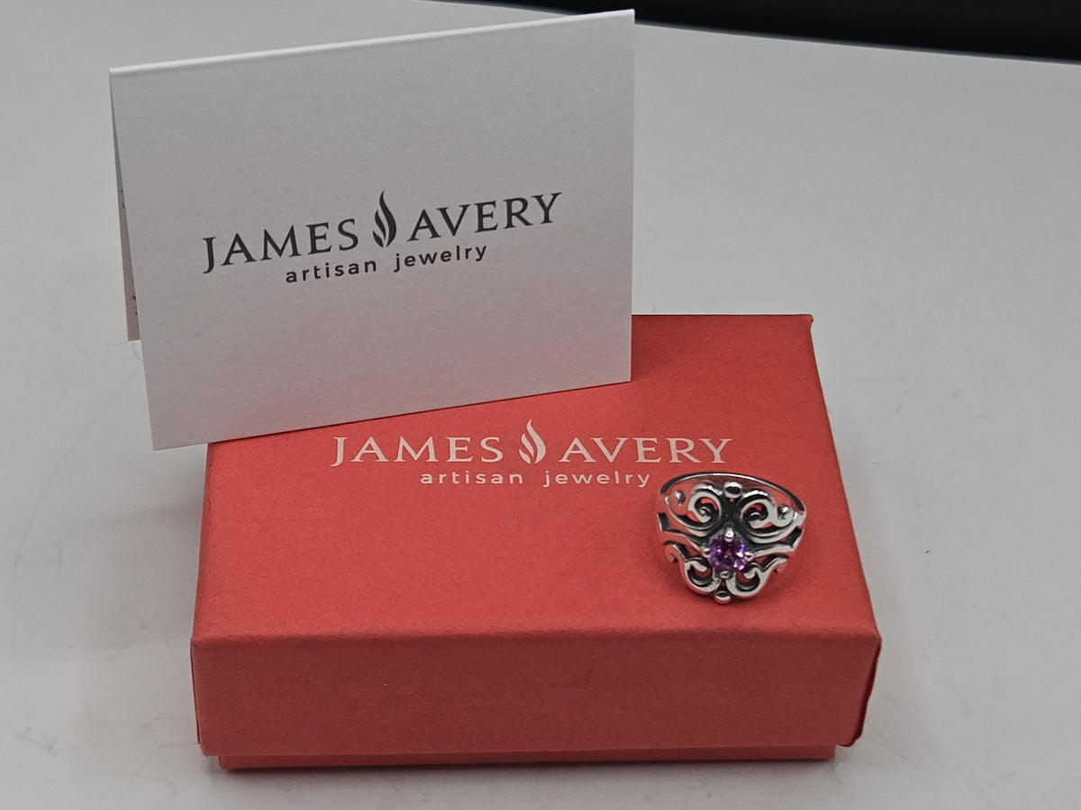 James Avery Sterling Silver Lab Created Pink Sapphire Spanish Lace Ring - Size 5