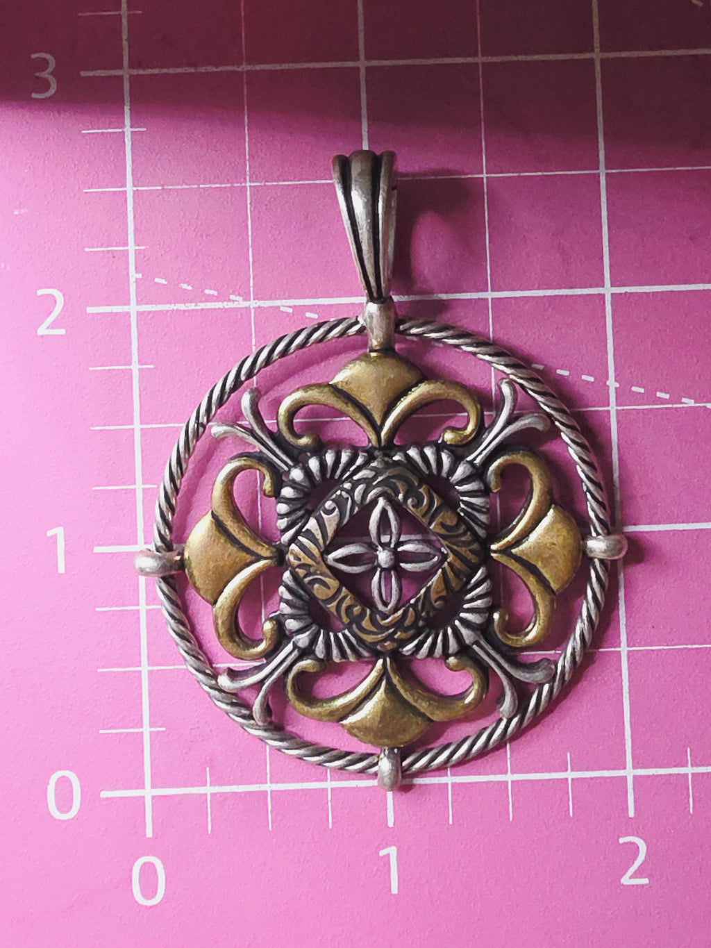 Carolyn Pollack 925 Sterling Silver Brass Copper Relios Necklace Pendant