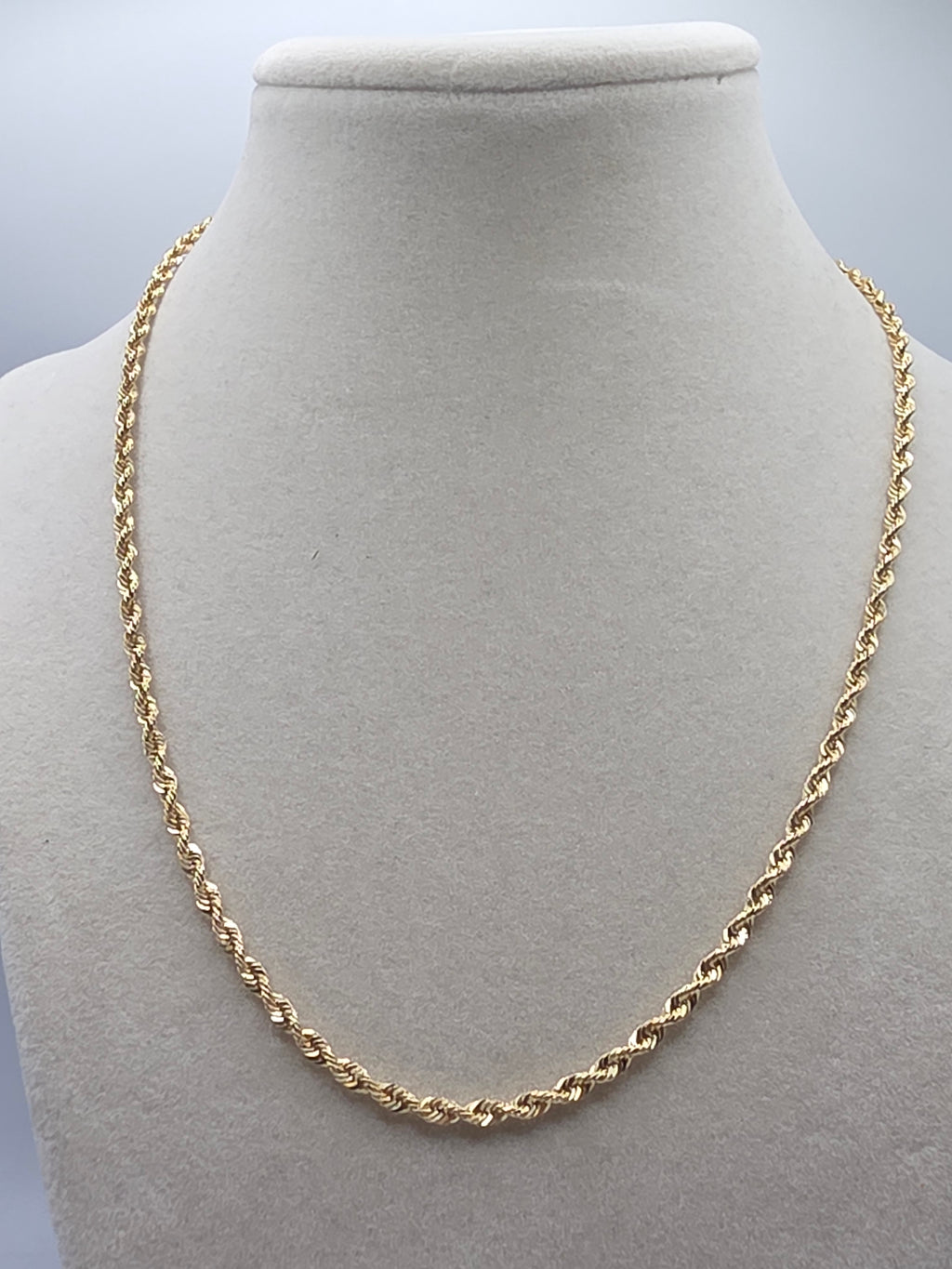 Vintage Michael Anthony Solid 14K Yellow Gold French Rope Chain Necklace 18" 3mm