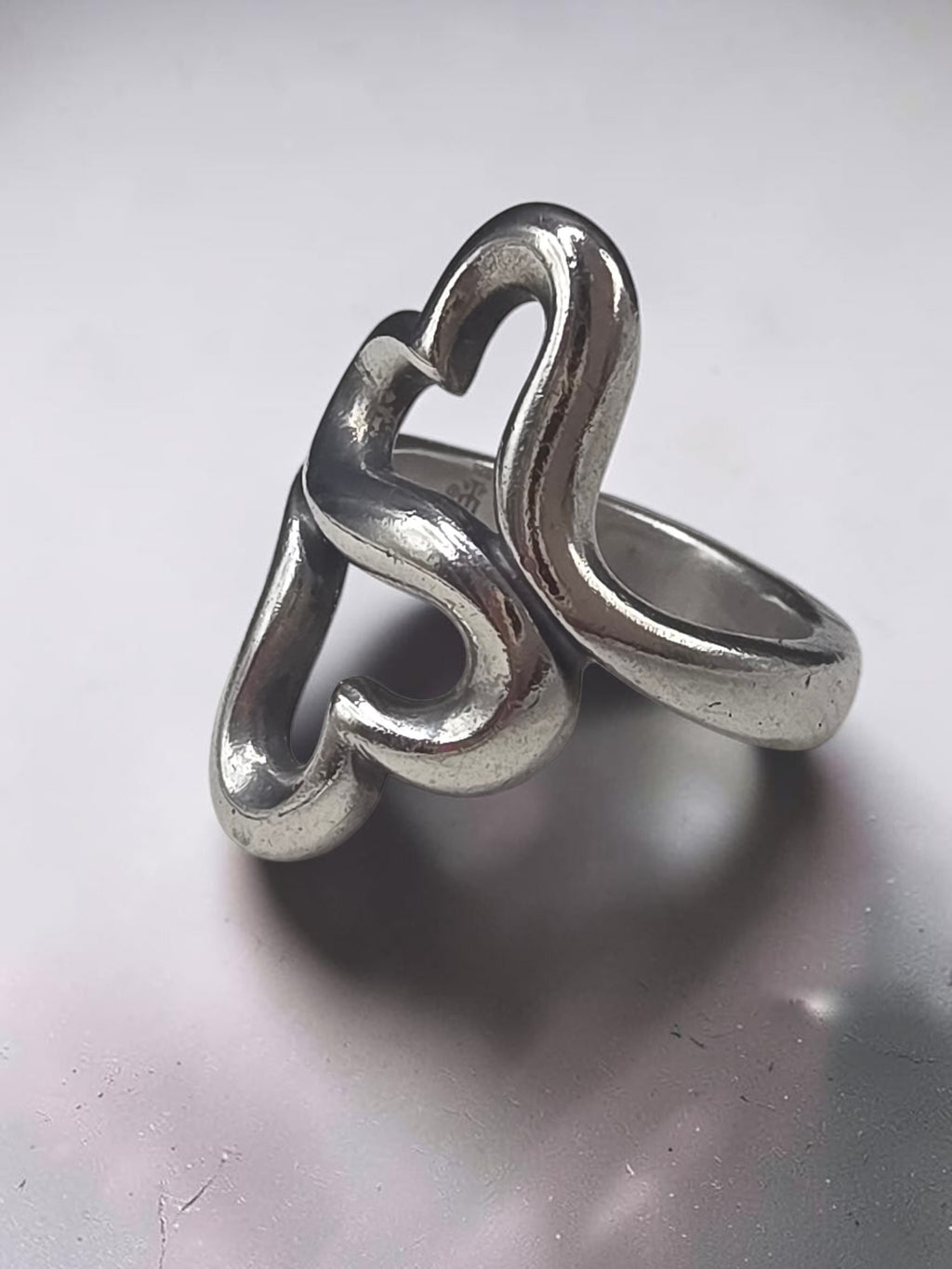 James Avery Sterling Silver Heart to Heart Open Double Heart Ring - Size 5