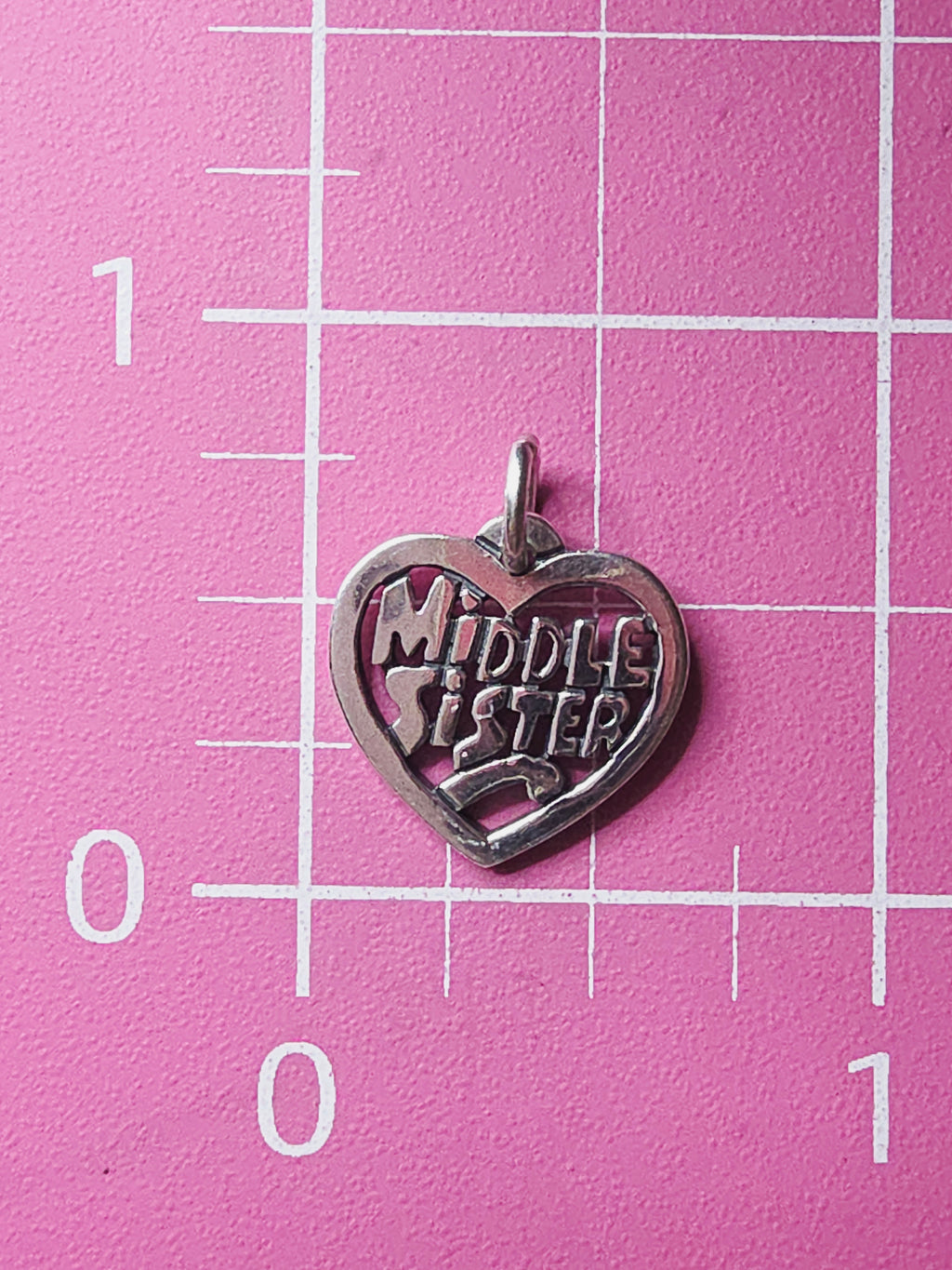 James Avery 925 Sterling silver Middle Sister Heart Charm Pendant