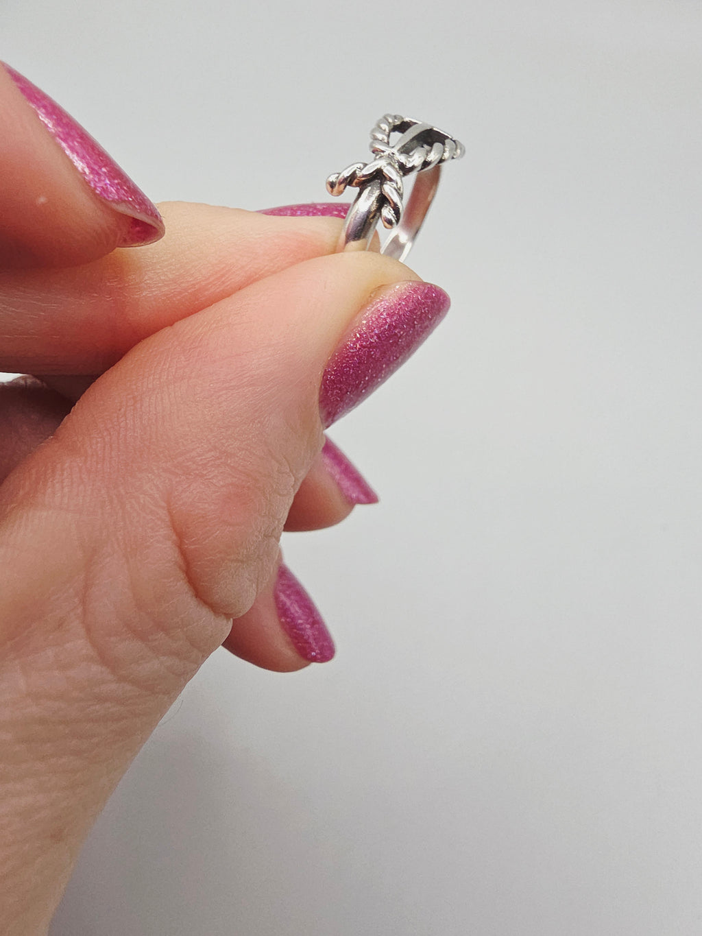 RETIRED James Avery Twisted Cable Ichthus Cross Silver Ring - Sz 5