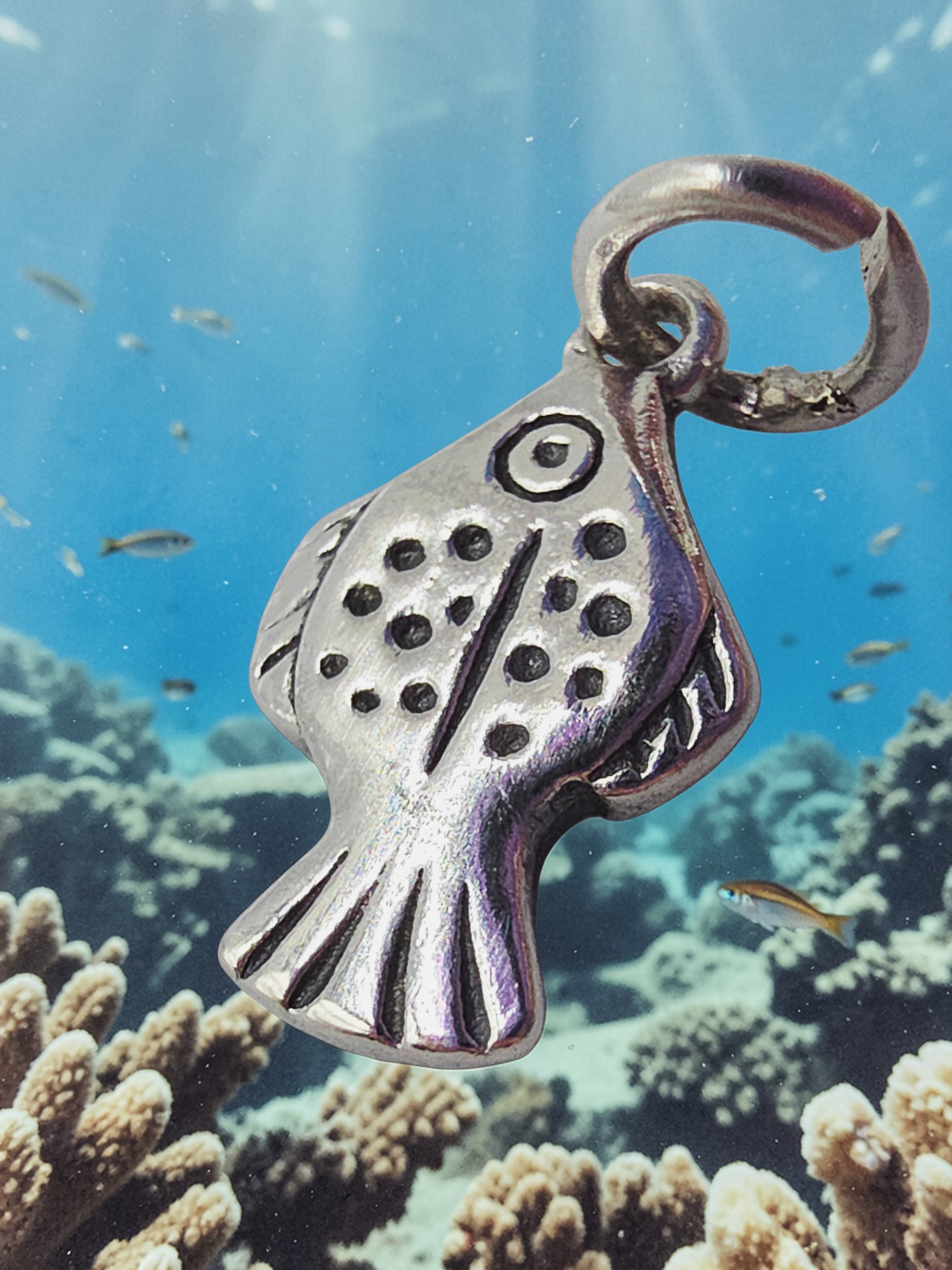 RETIRED James Avery Spotted Flounder Fish Charm Pendant with Box