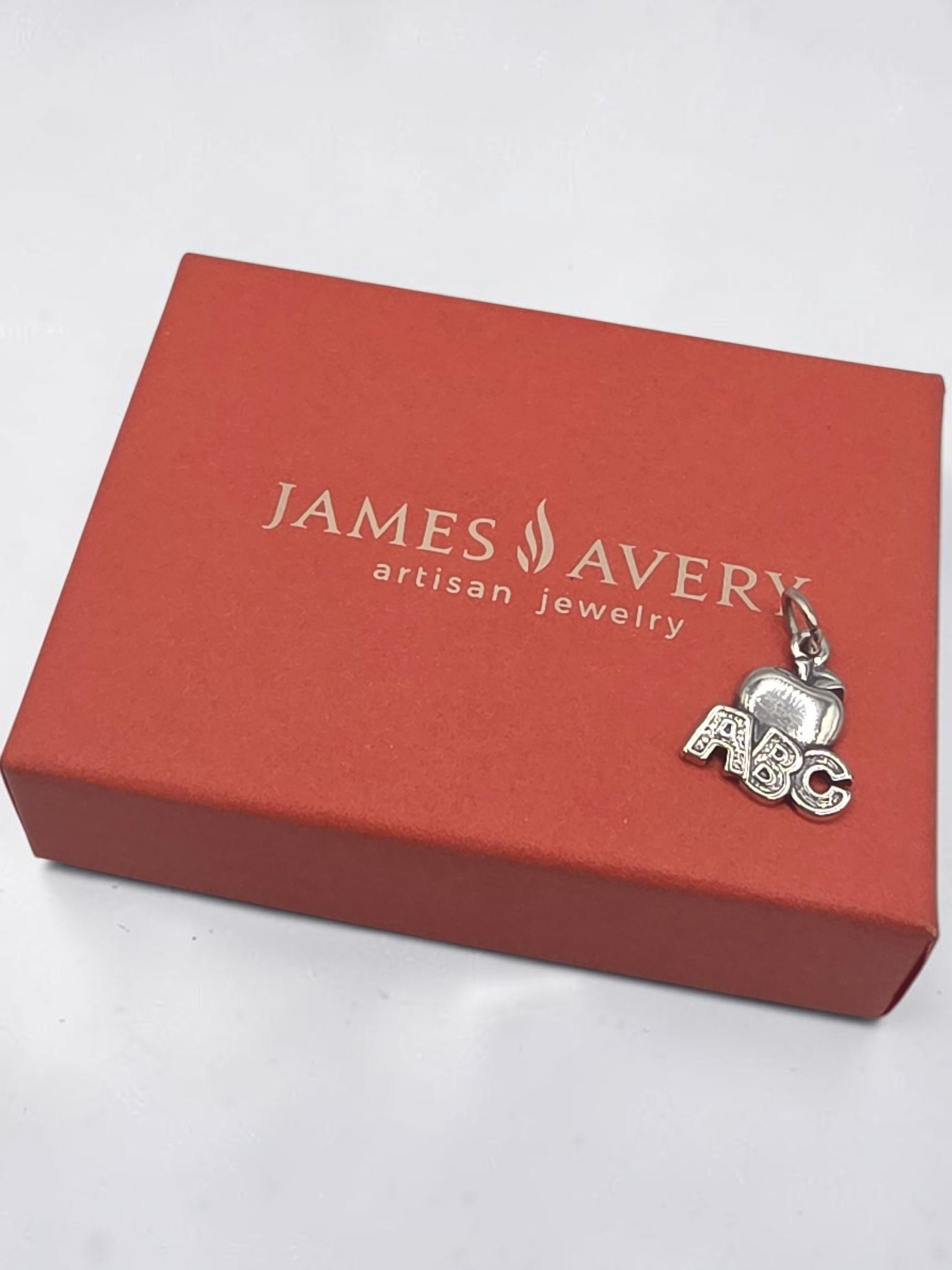 James Avery 925 Sterling Silver ABC Apple Charm Pendant