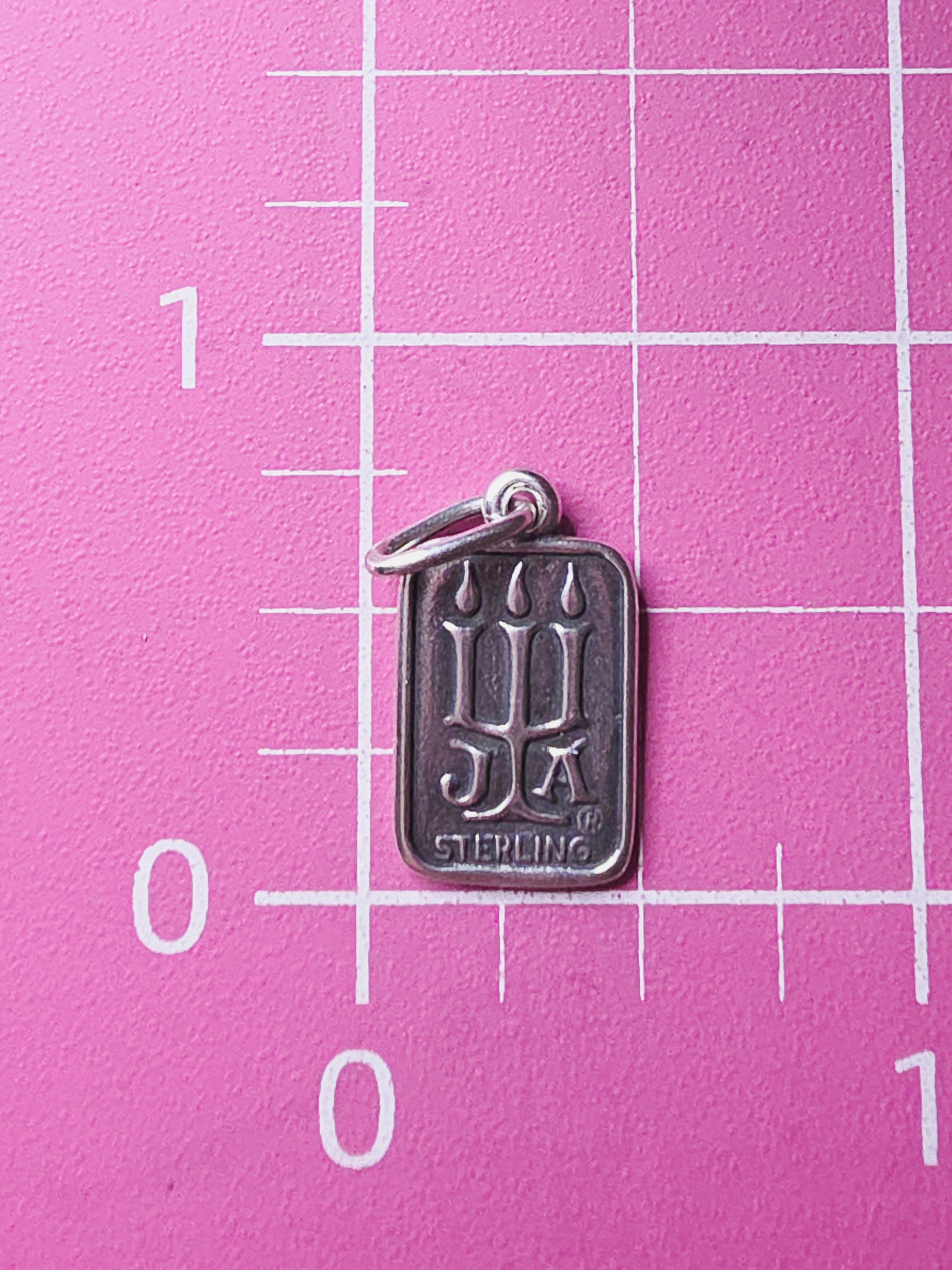 RETIRED James Avery Sterling Silver Candelabra Craftsman Inc Tag Charm Pendant