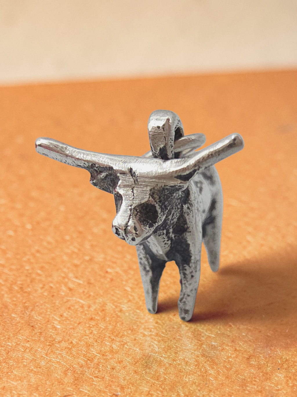 RETIRED James Avery 3D Texas Longhorn Bull Cow Sterling Silver Charm Pendant HTF