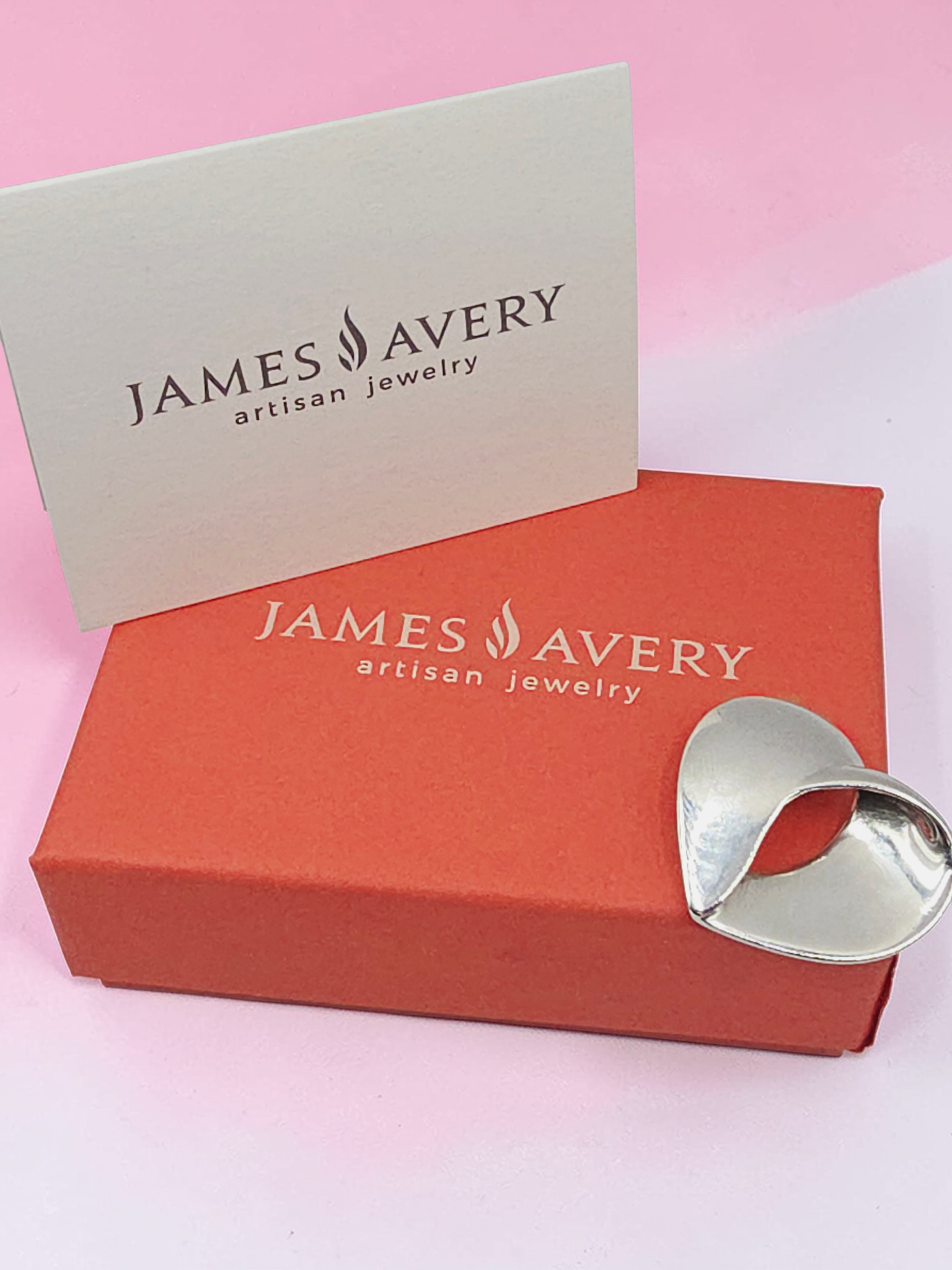 RETIRED James Avery Folded Open Heart Sterling Silver Necklace Pendant HTF