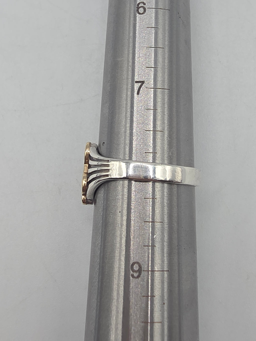 RETIRED James Avery Solid 14K Gold Treble Clef Sterling Silver Music Ring Size 8