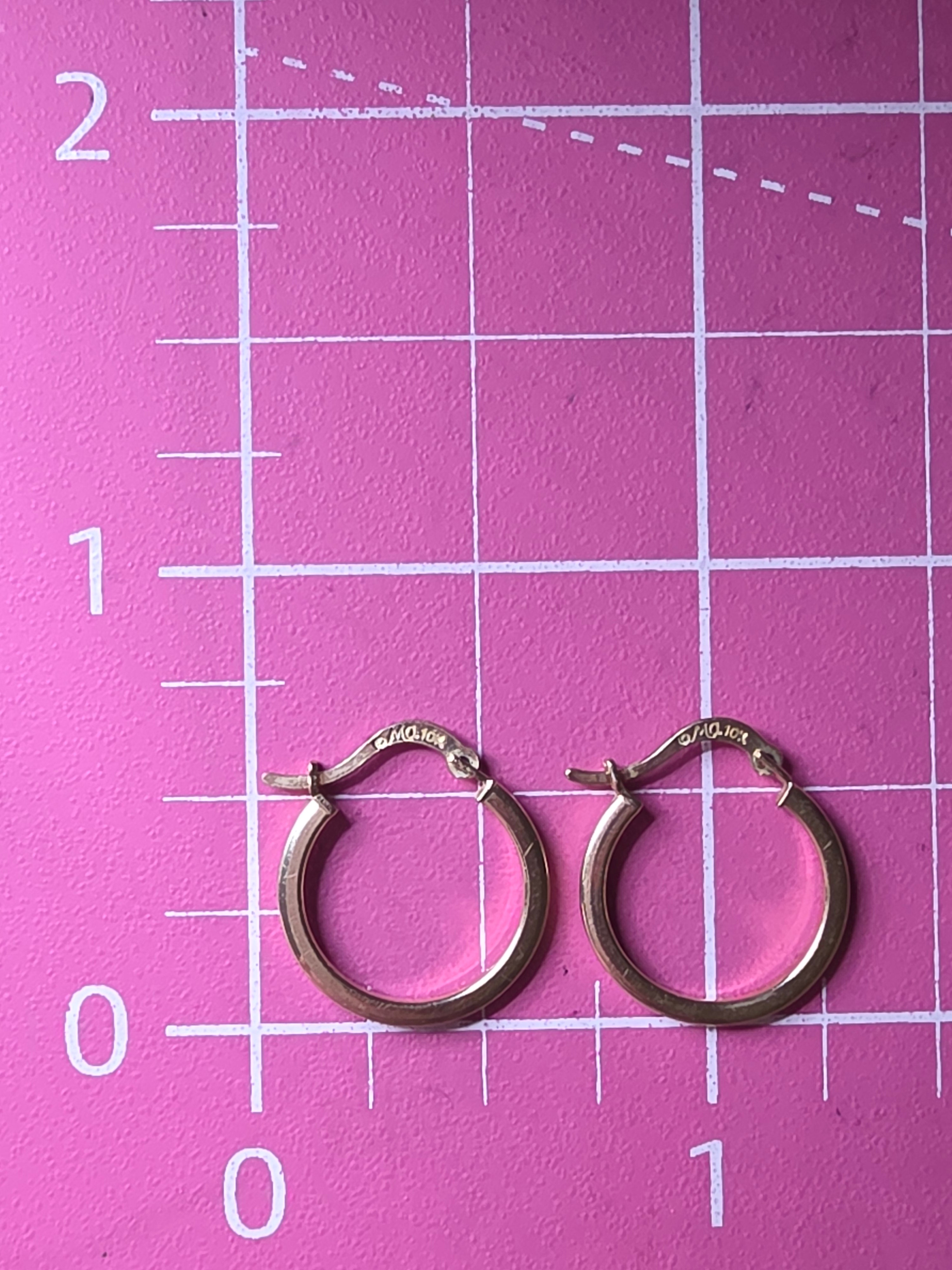 Michael Anthony Solid 10K Yellow Gold Square Tube Hoop Earrings 0.5 Inch
