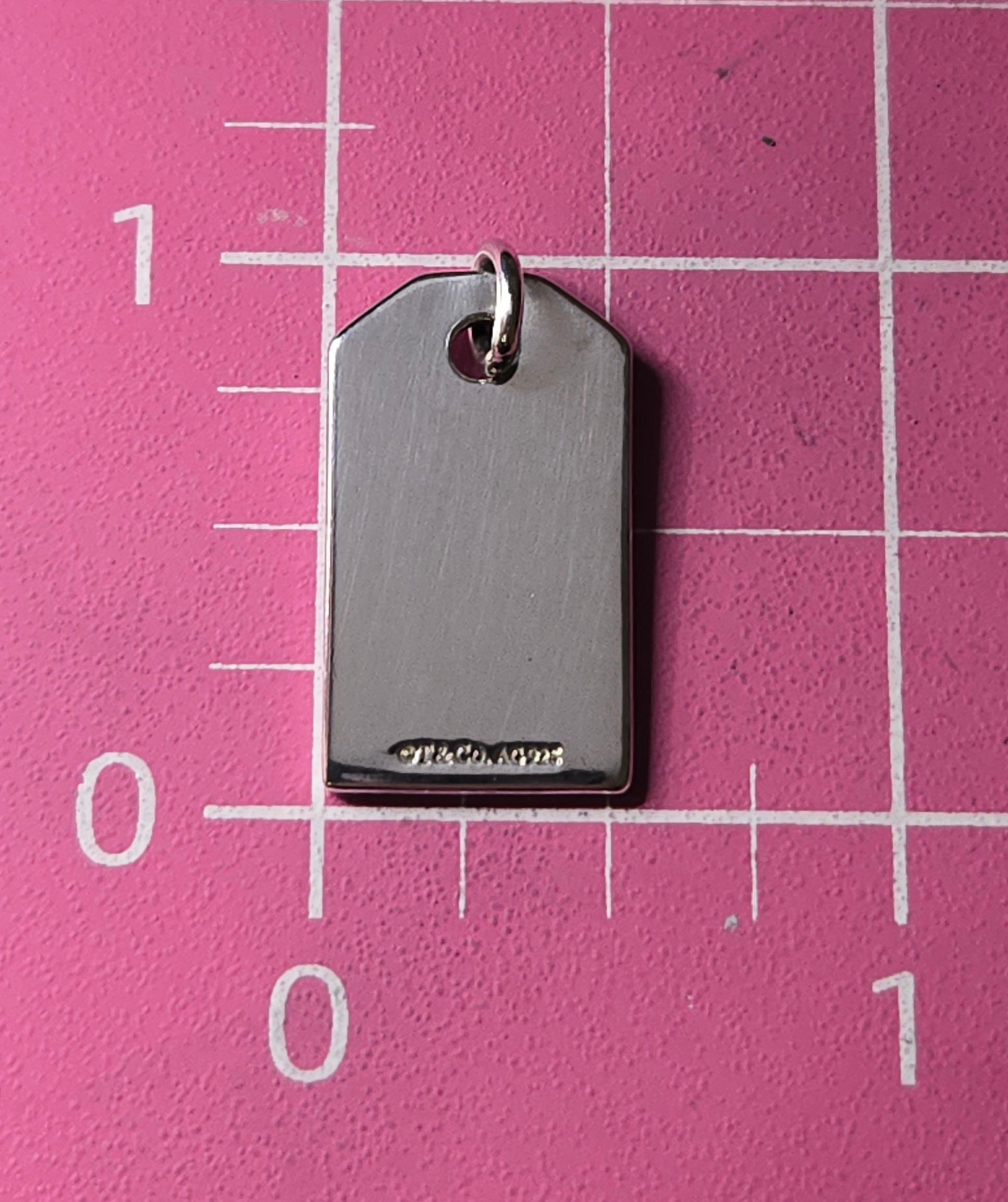 Tiffany & Co 925 Sterling Silver Engraveable Tag Charm Pendant - RARE