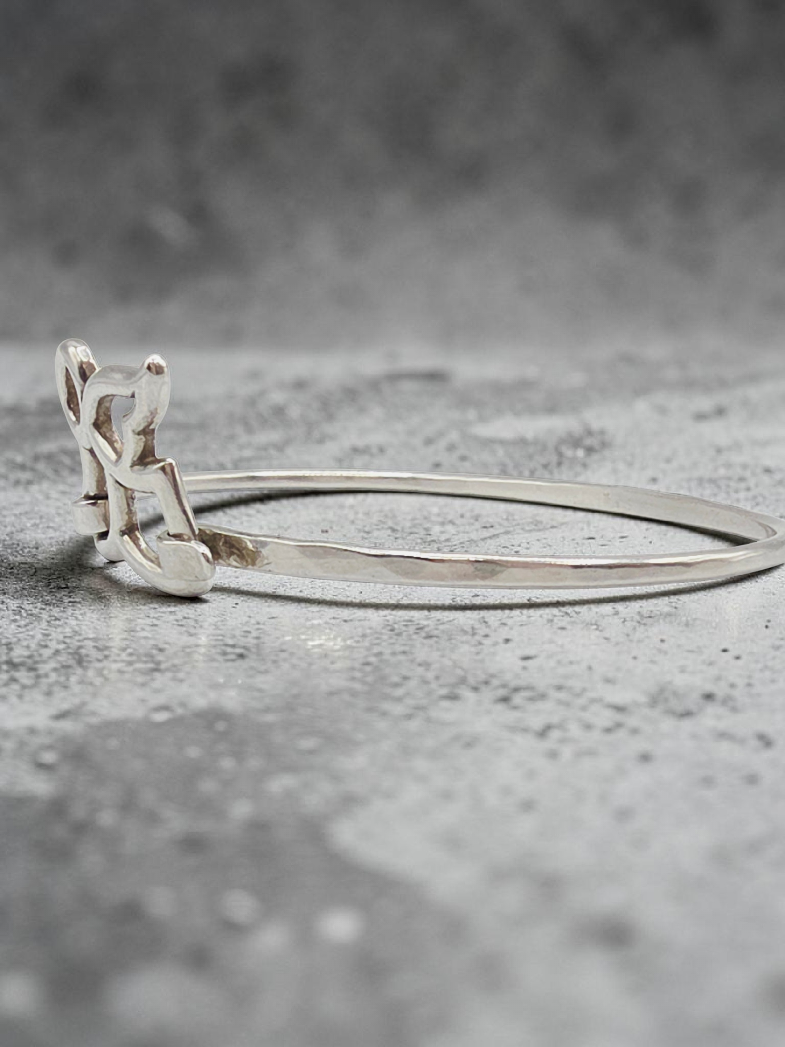 RETIRED James Avery Sterling Silver Flying Angel Hook-On Bangle Bracelet - 7.25"