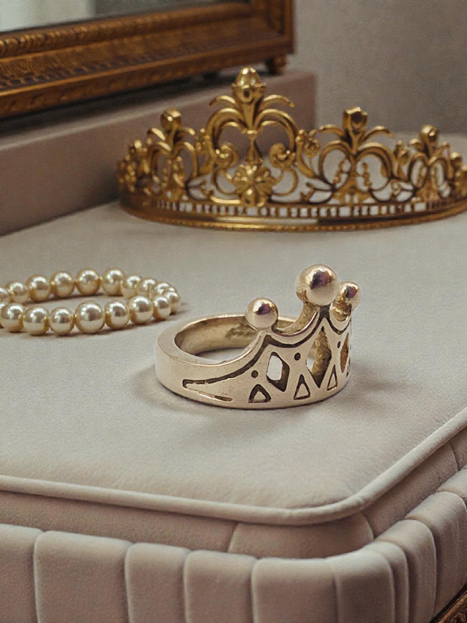 James Avery Solid 14K Yellow Gold Princess Tiara Crown Charm