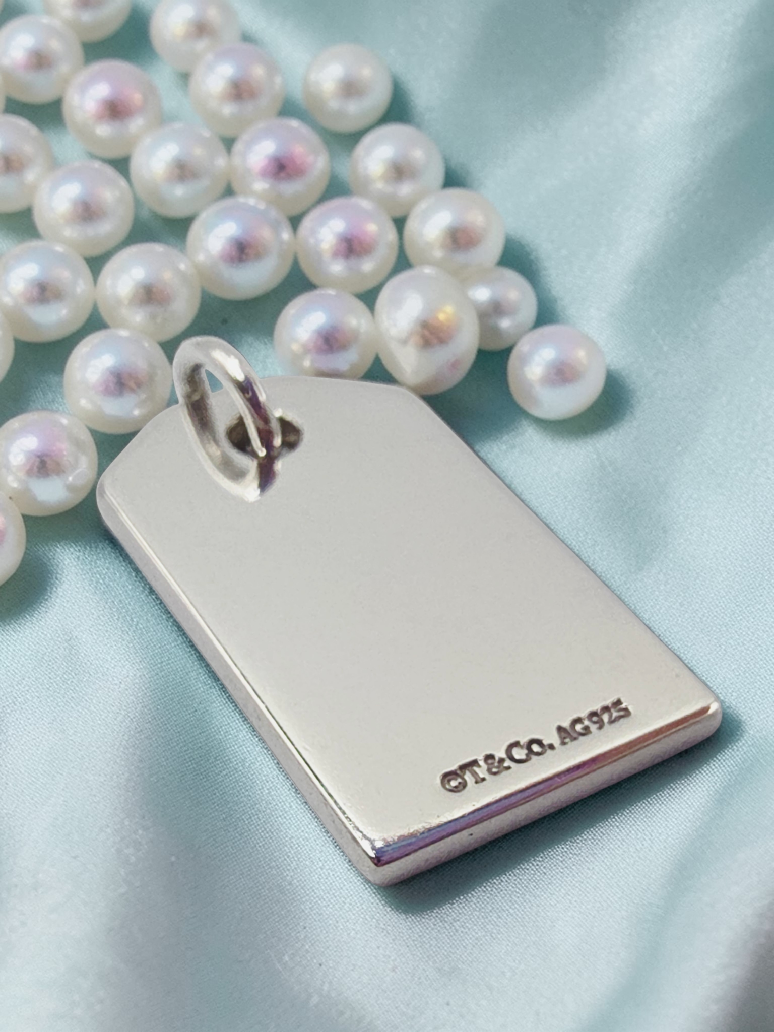 Tiffany & Co 925 Sterling Silver Engraveable Tag Charm Pendant - RARE