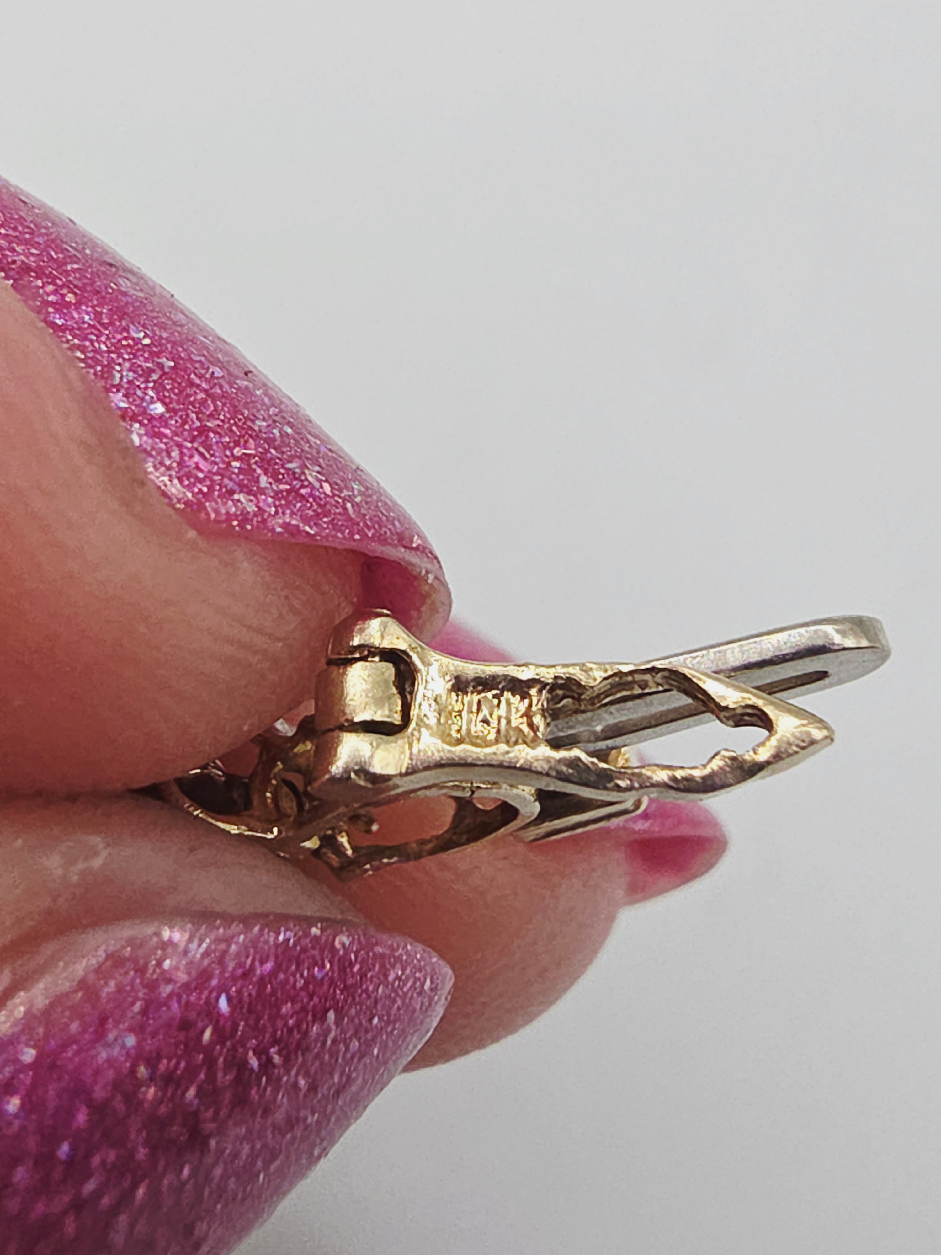 Solid 10K Yellow & White Gold Diamond Tennis Bracelet - 7 Inches