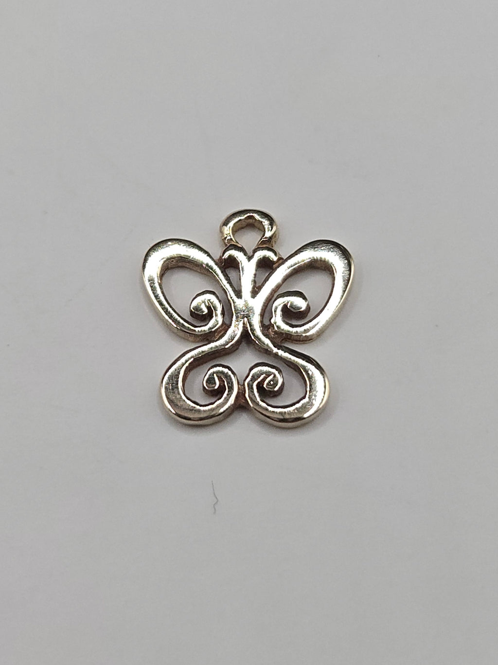 James Avery Solid 14K Yellow Gold Open Scroll Spring Butterfly Charm Pendant