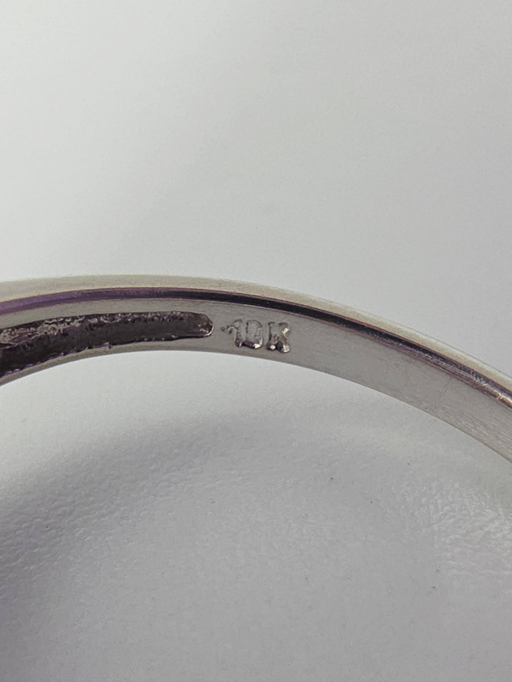 Solid 10K White Gold Ring with Purple & Pink Topaz and Diamonds – Size 6.75