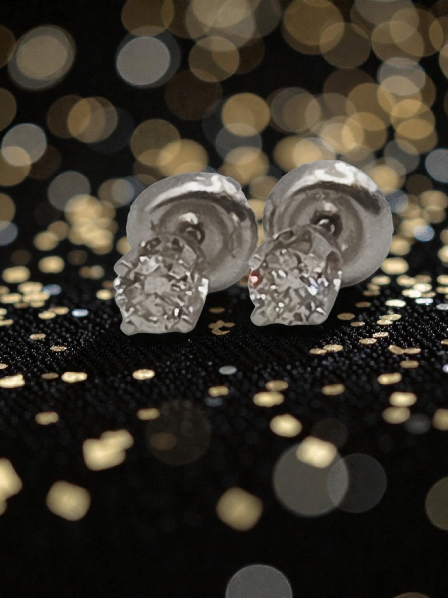 Solid 14K White Gold Diamond Stud Earrings with Screwbacks