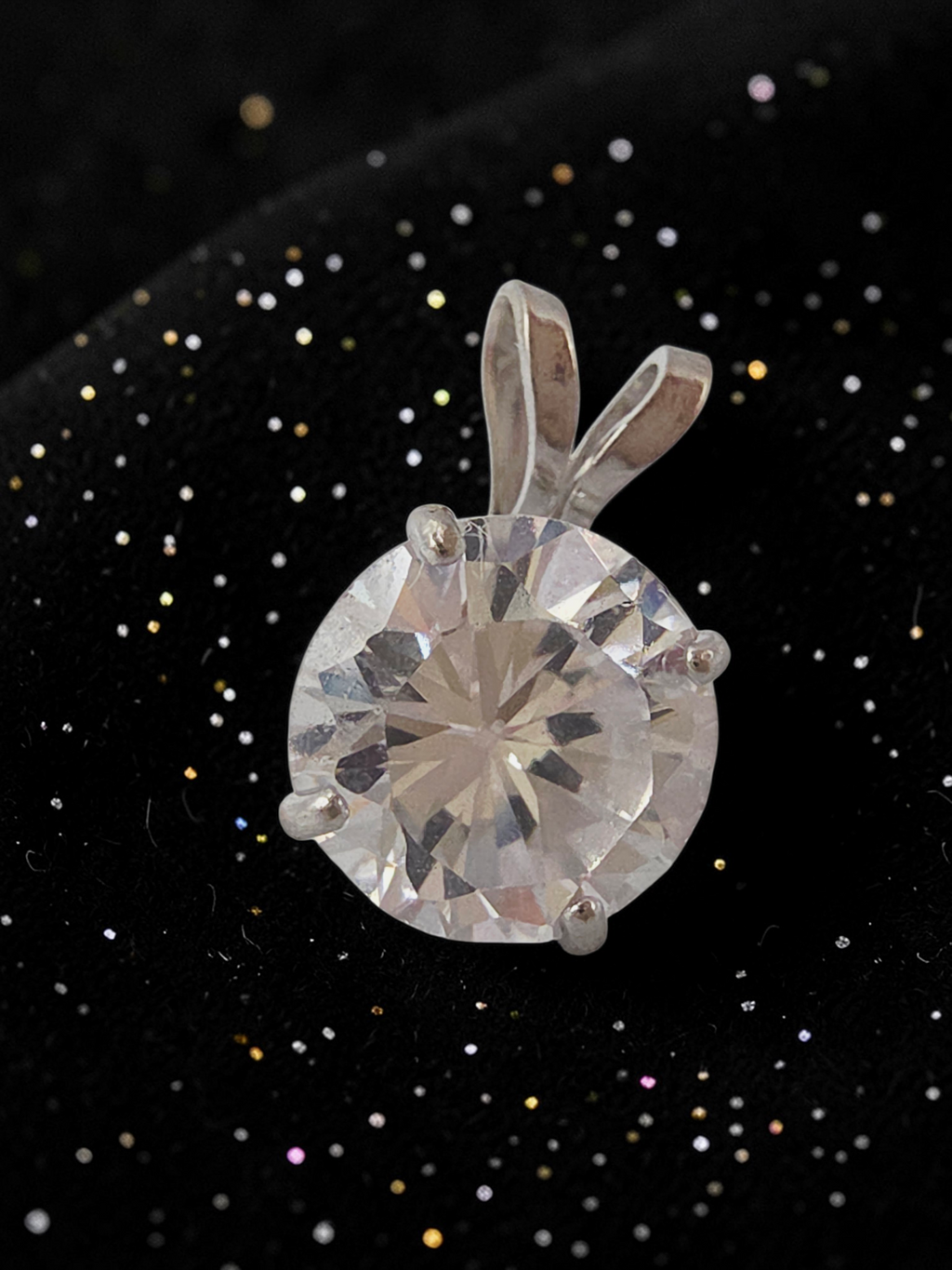 Solid 10K White Gold CZ Necklace Pendant - JCM Jacmel Jewelry Inc.