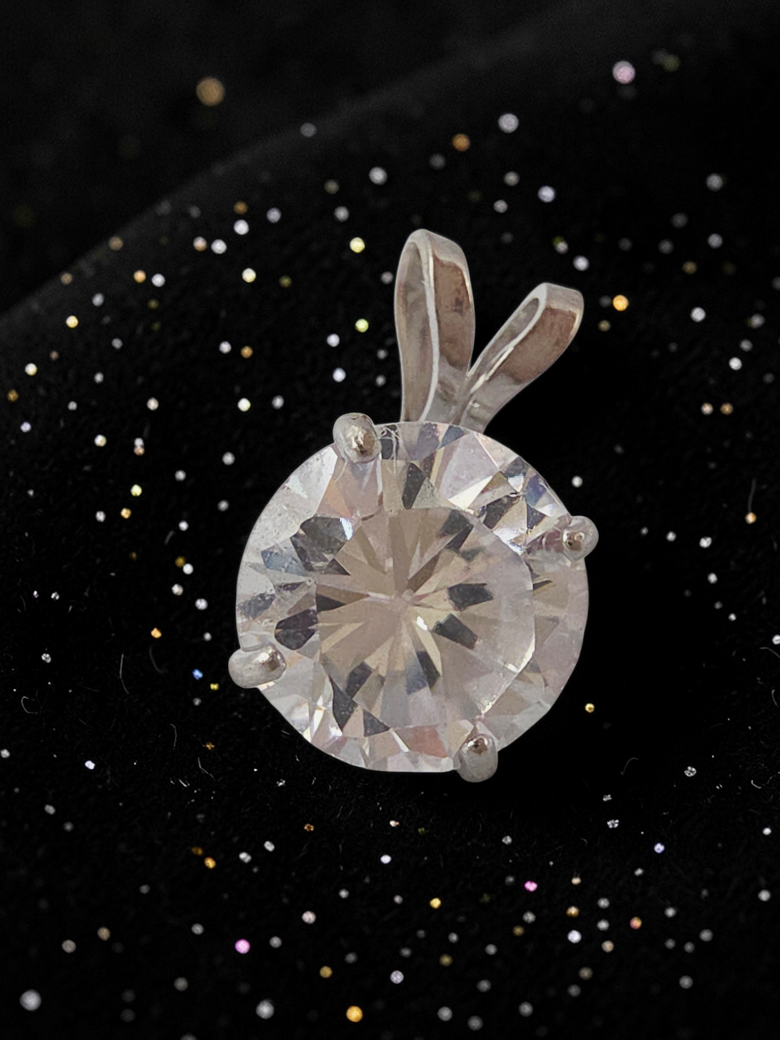 Solid 10K White Gold CZ Necklace Pendant - JCM Jacmel Jewelry Inc.
