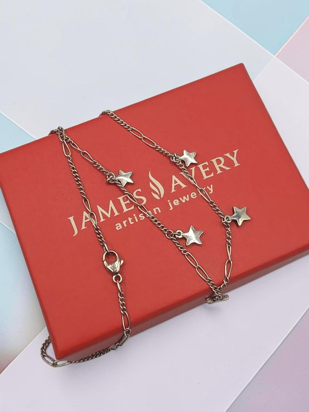 RETIRED James Avery Sterling Silver Star Drops Necklace - 18 Inch - HTF